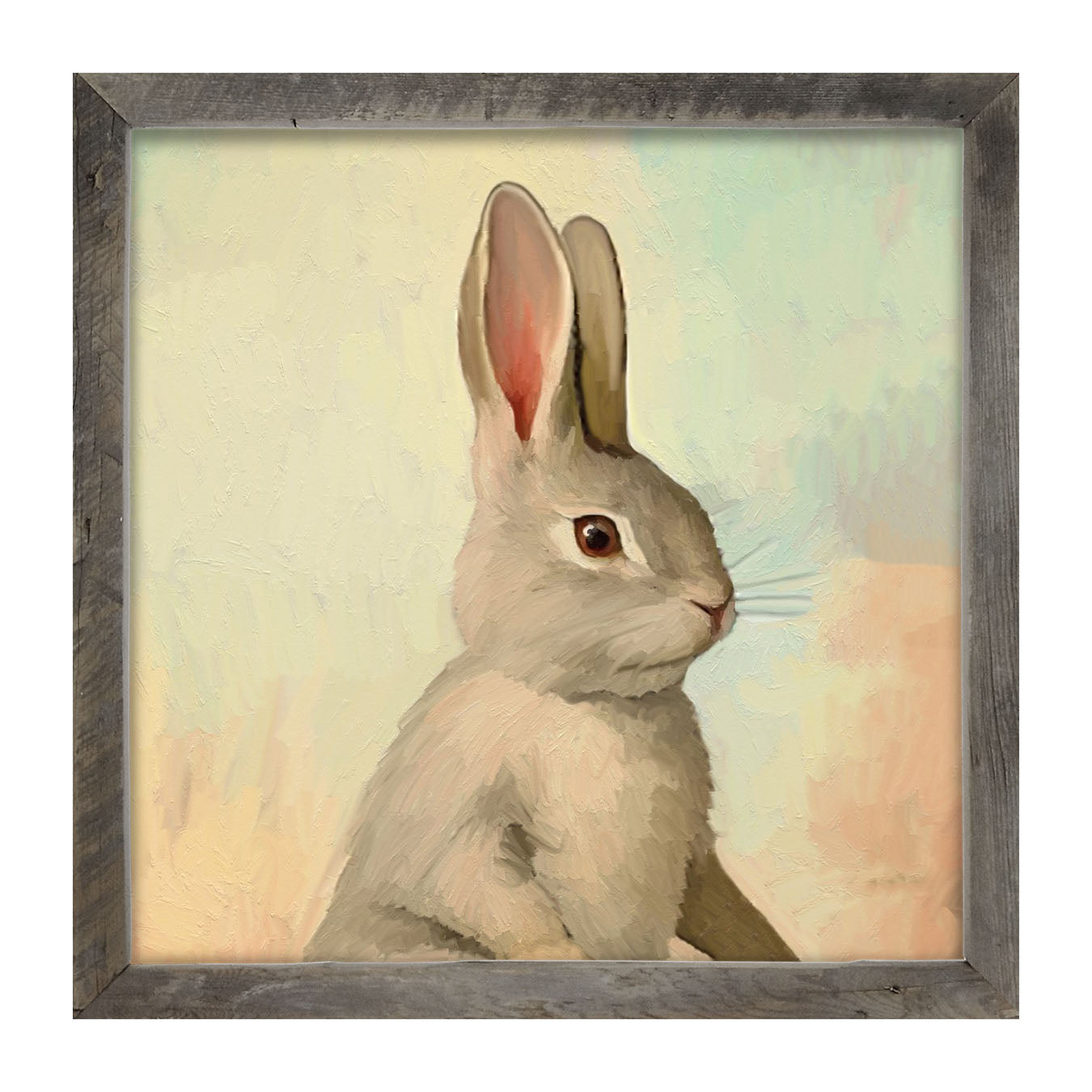 Pastel bunny posing - Framed art