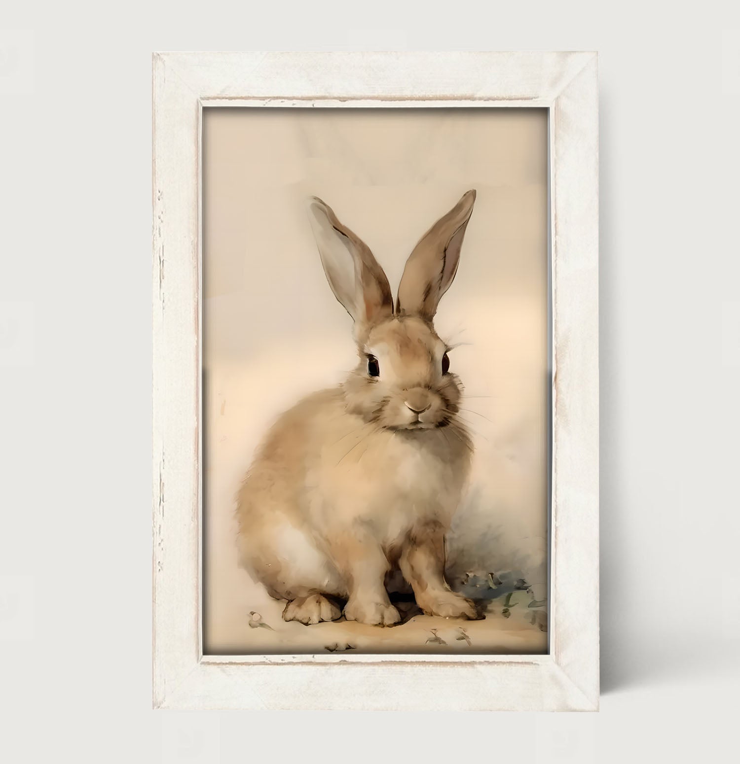 Sitting Bunny R - Framed art