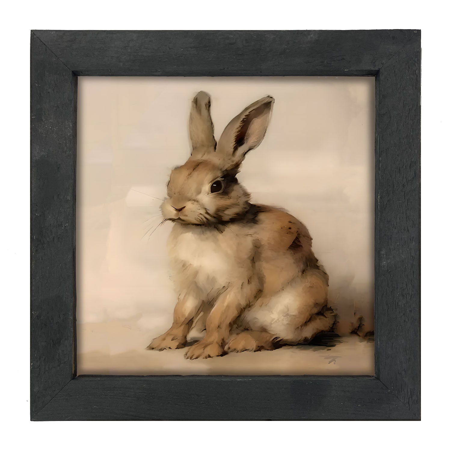 Sitting bunny L - Framed art