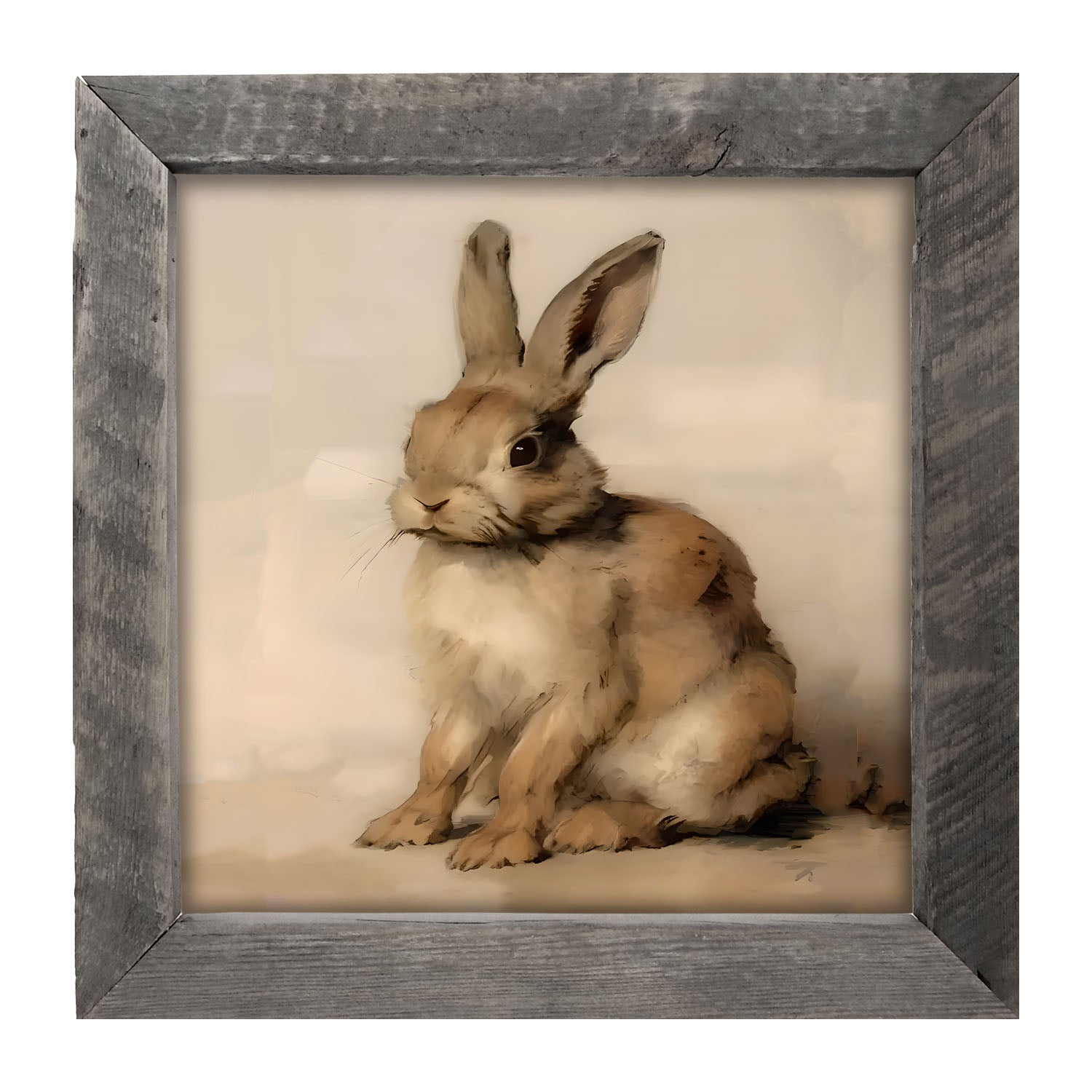 Sitting bunny L - Framed art