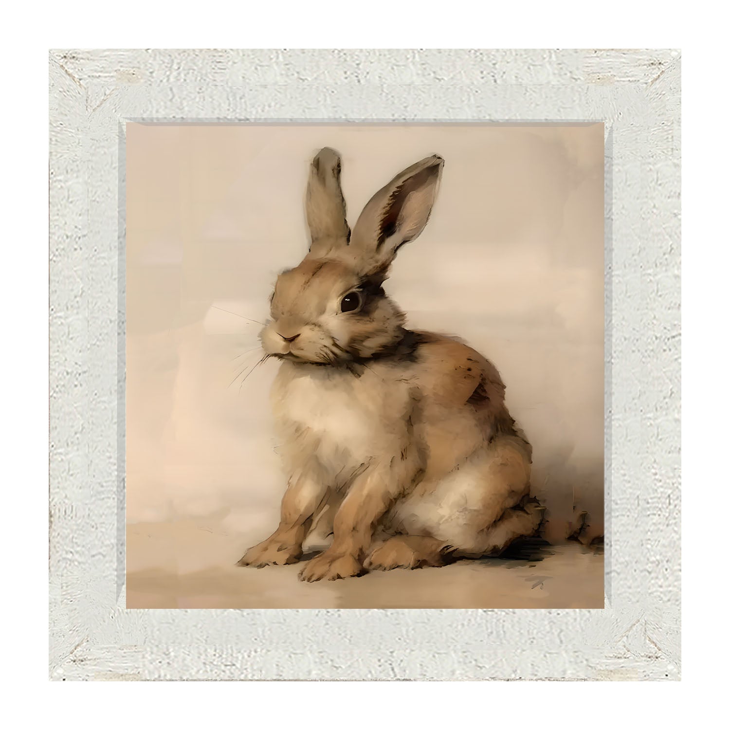 Sitting bunny L - Framed art