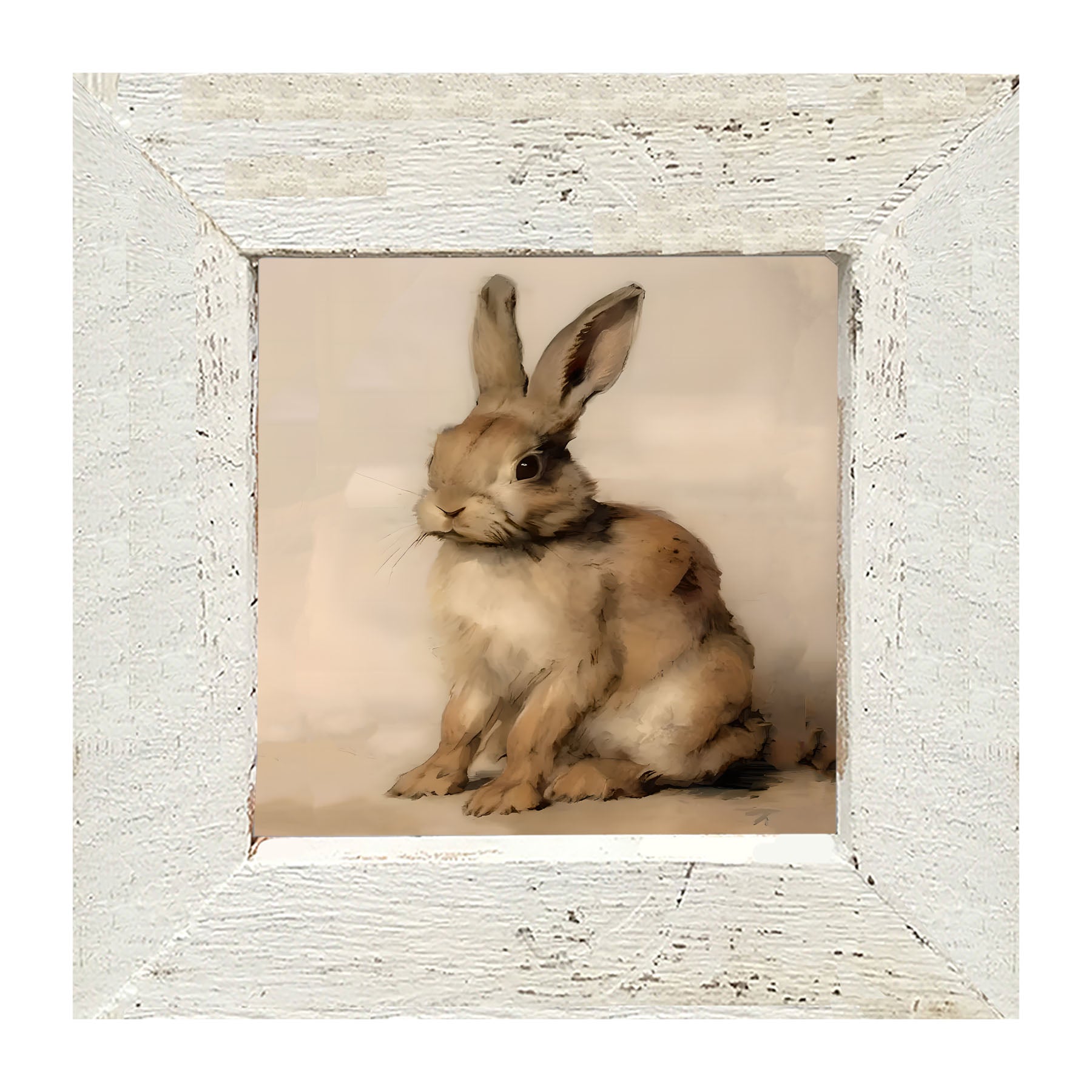 Sitting bunny L - Framed art