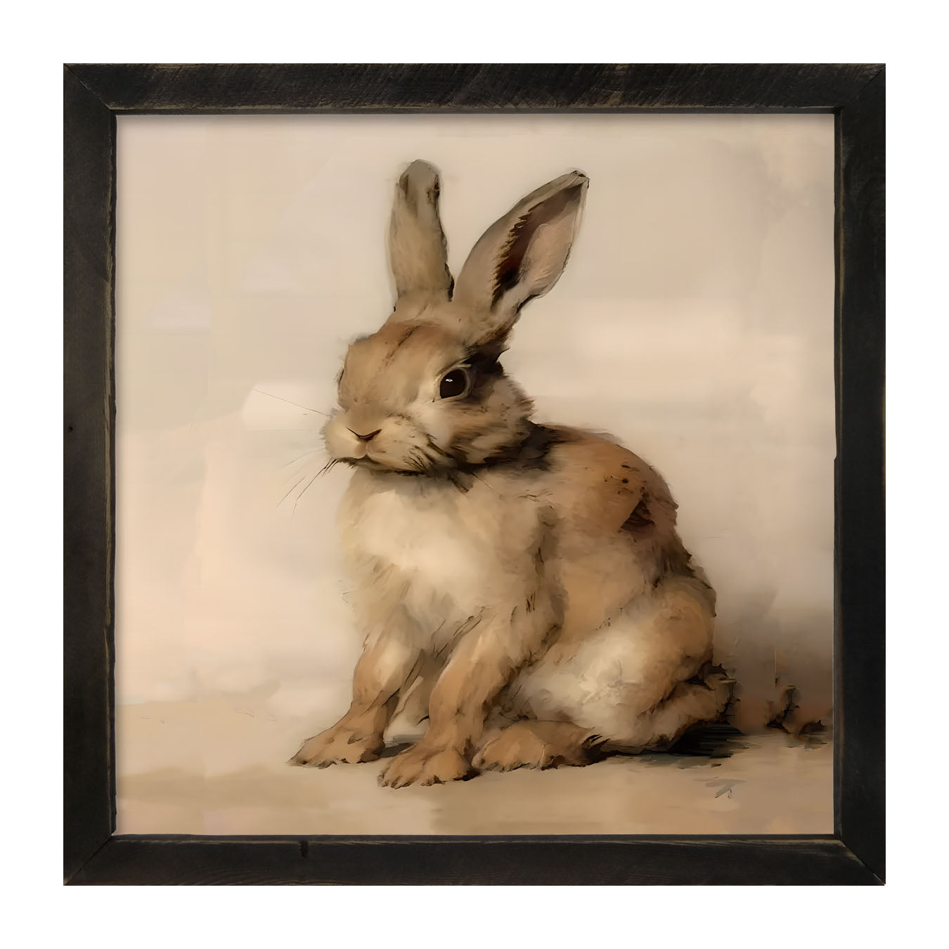 Sitting bunny L - Framed art