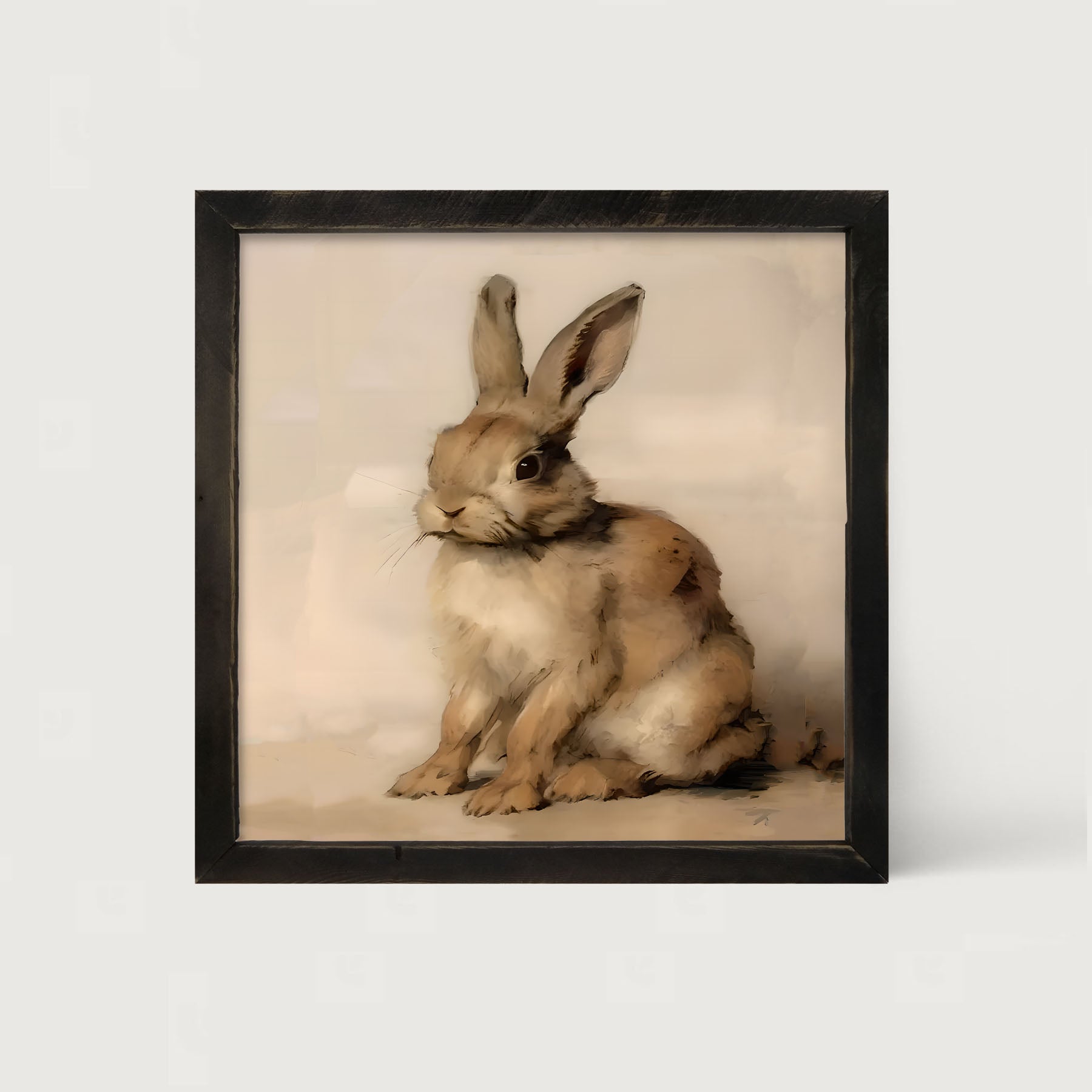 Sitting bunny L - Framed art