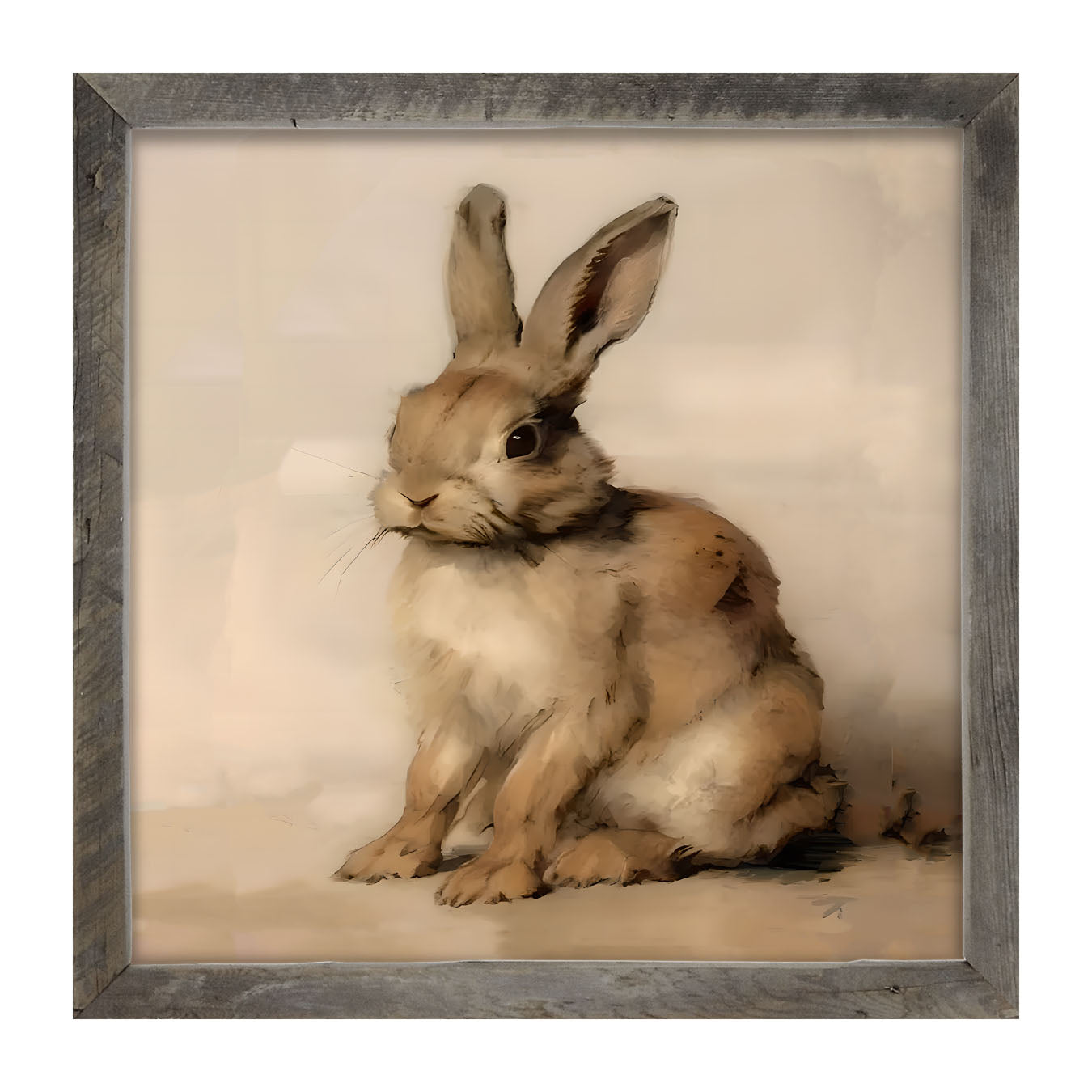 Sitting bunny L - Framed art