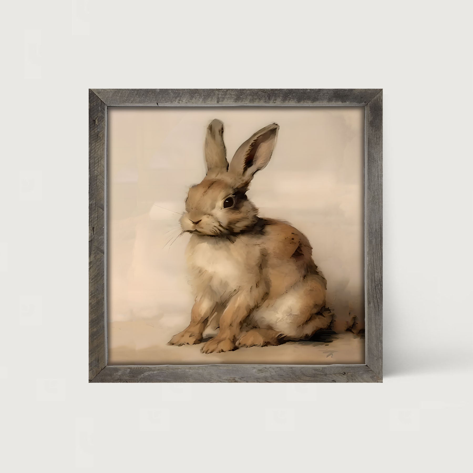 Sitting bunny L - Framed art