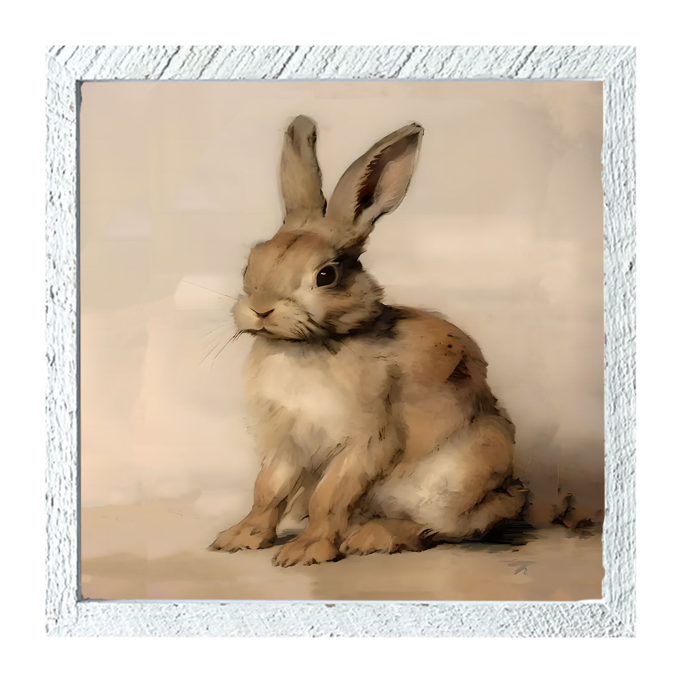 Sitting bunny L - Framed art