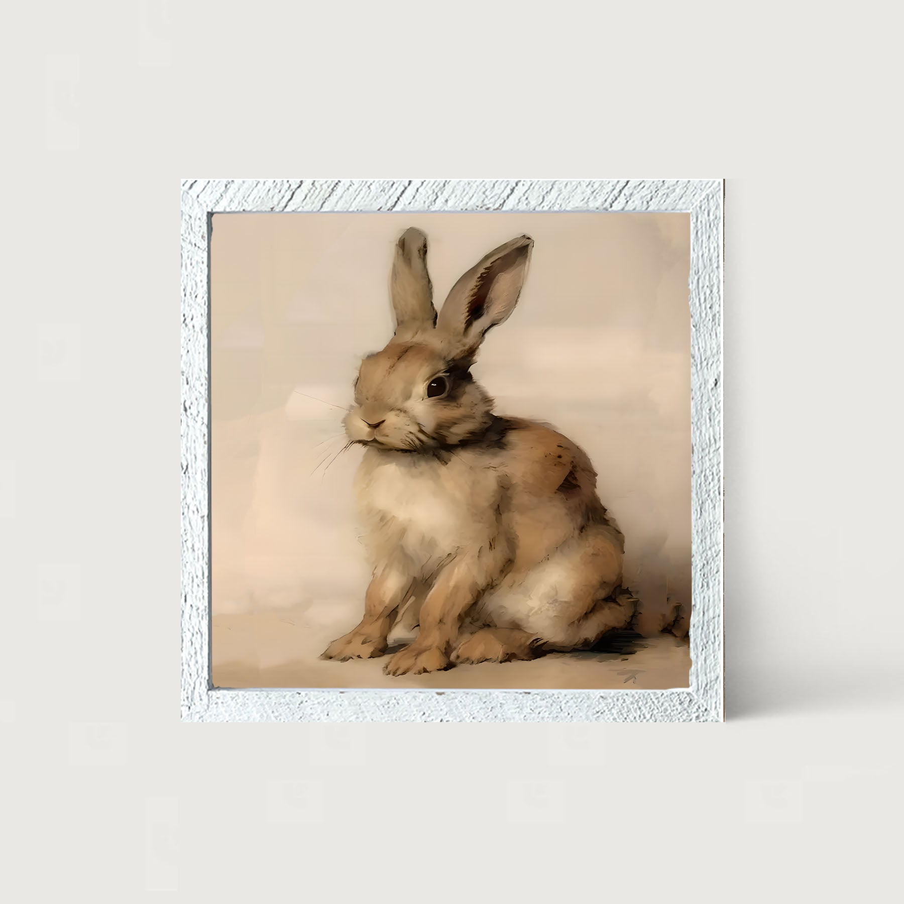 Sitting bunny L - Framed art