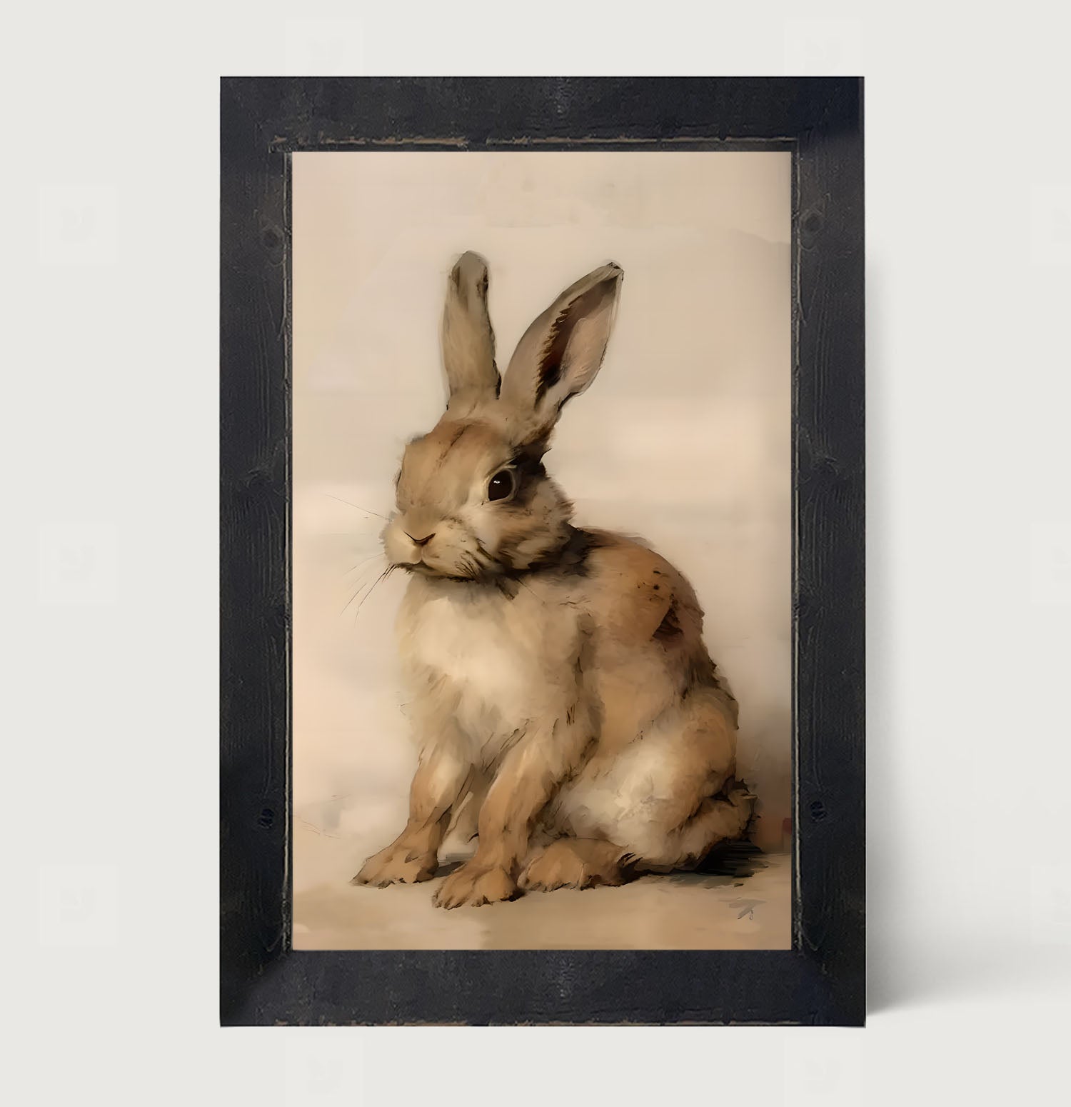 Sitting bunny L - Framed art