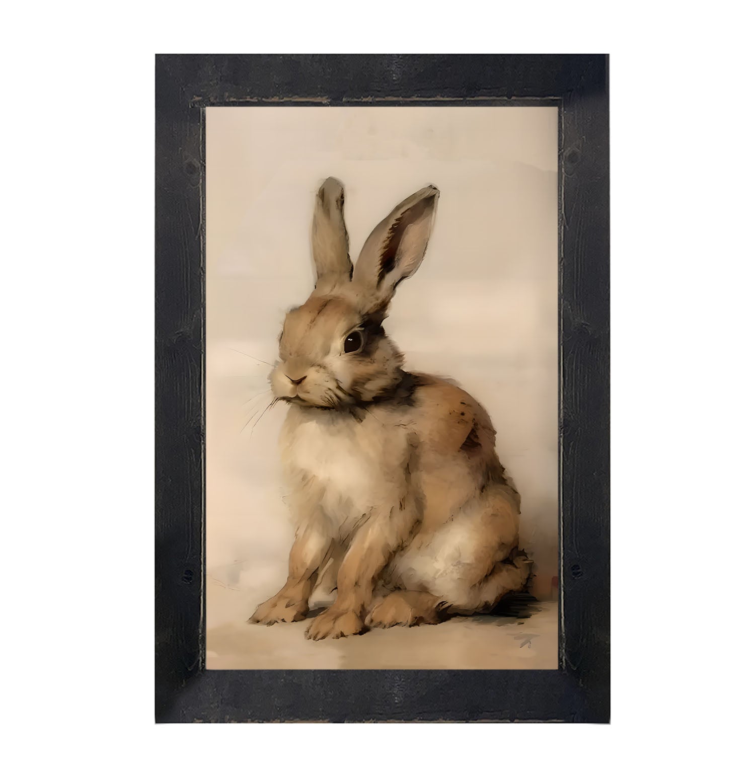 Sitting bunny L - Framed art