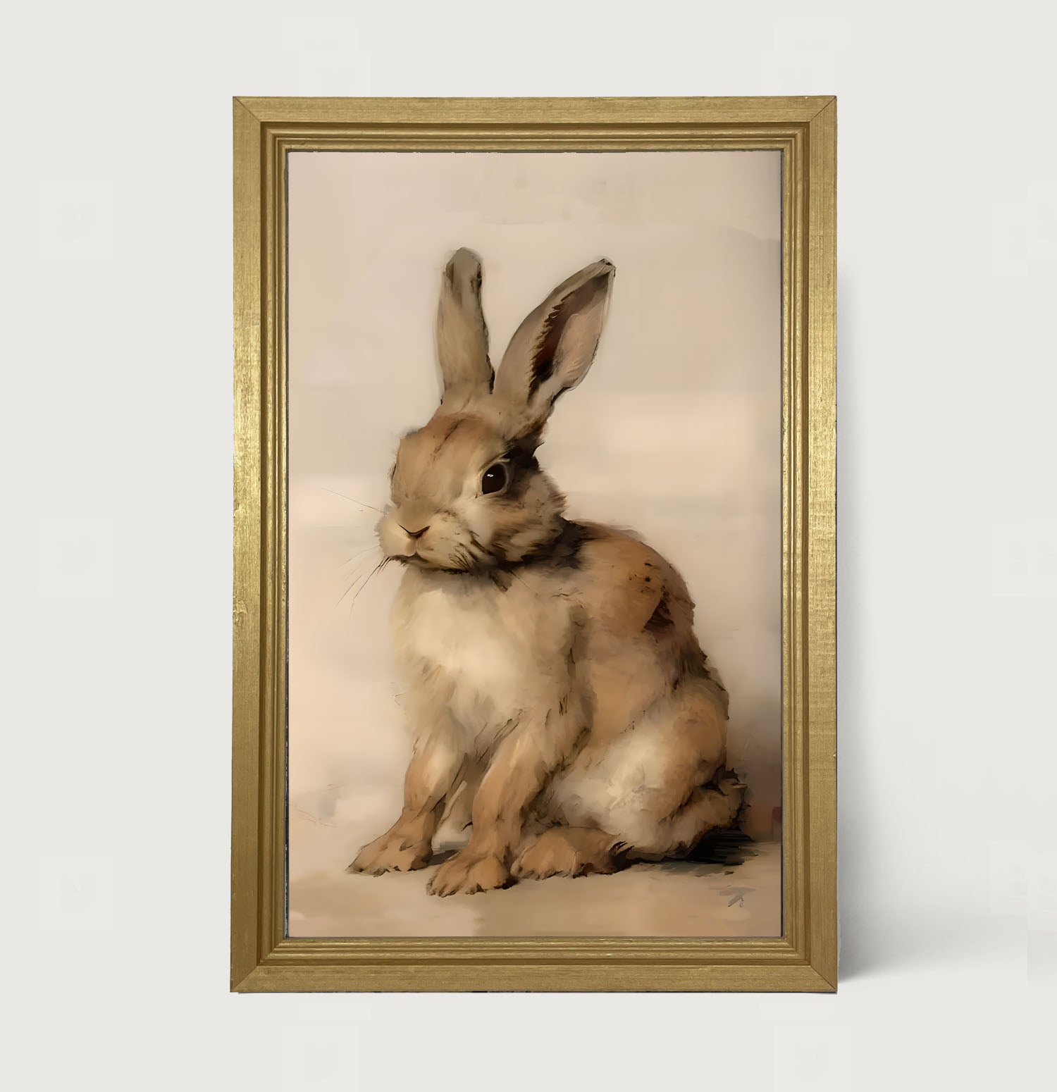 Sitting bunny L - Framed art