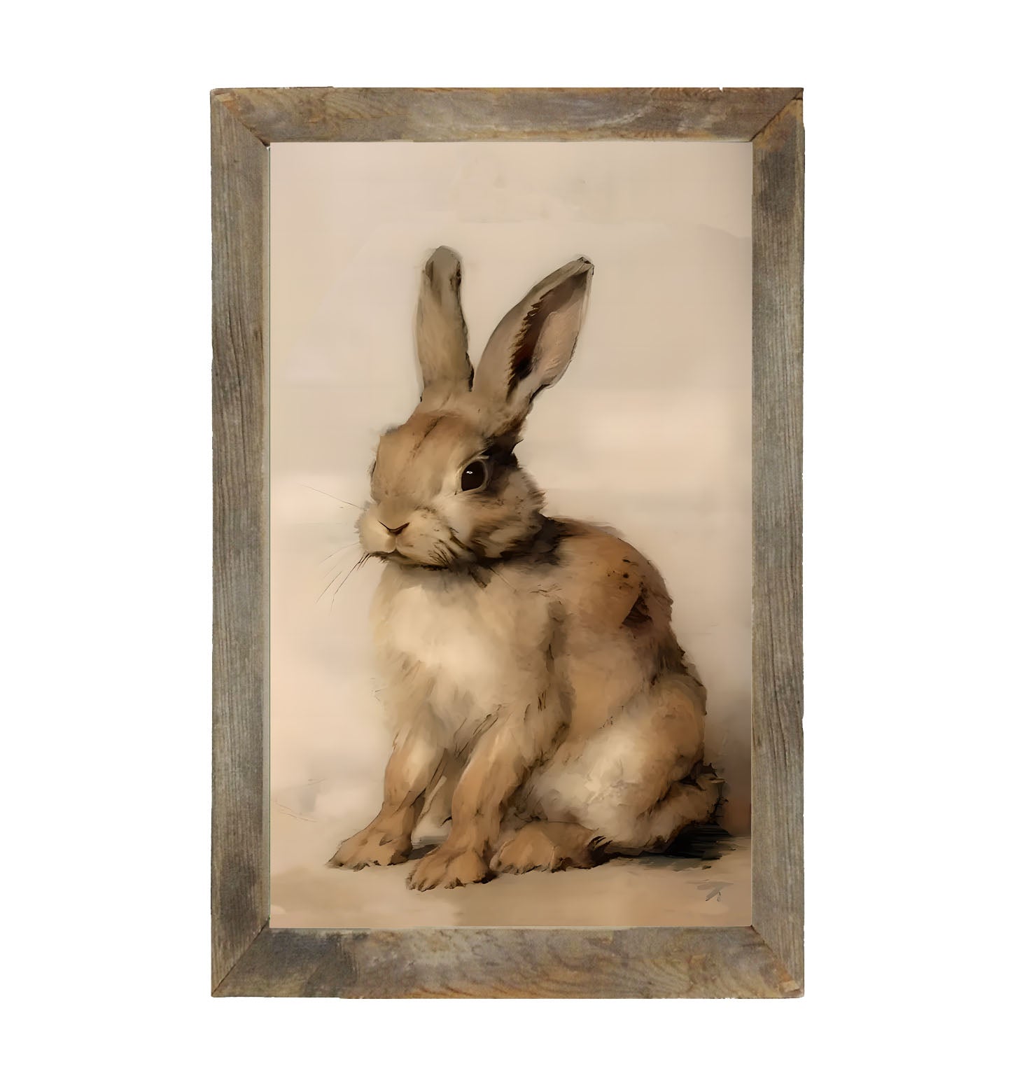 Sitting bunny L - Framed art