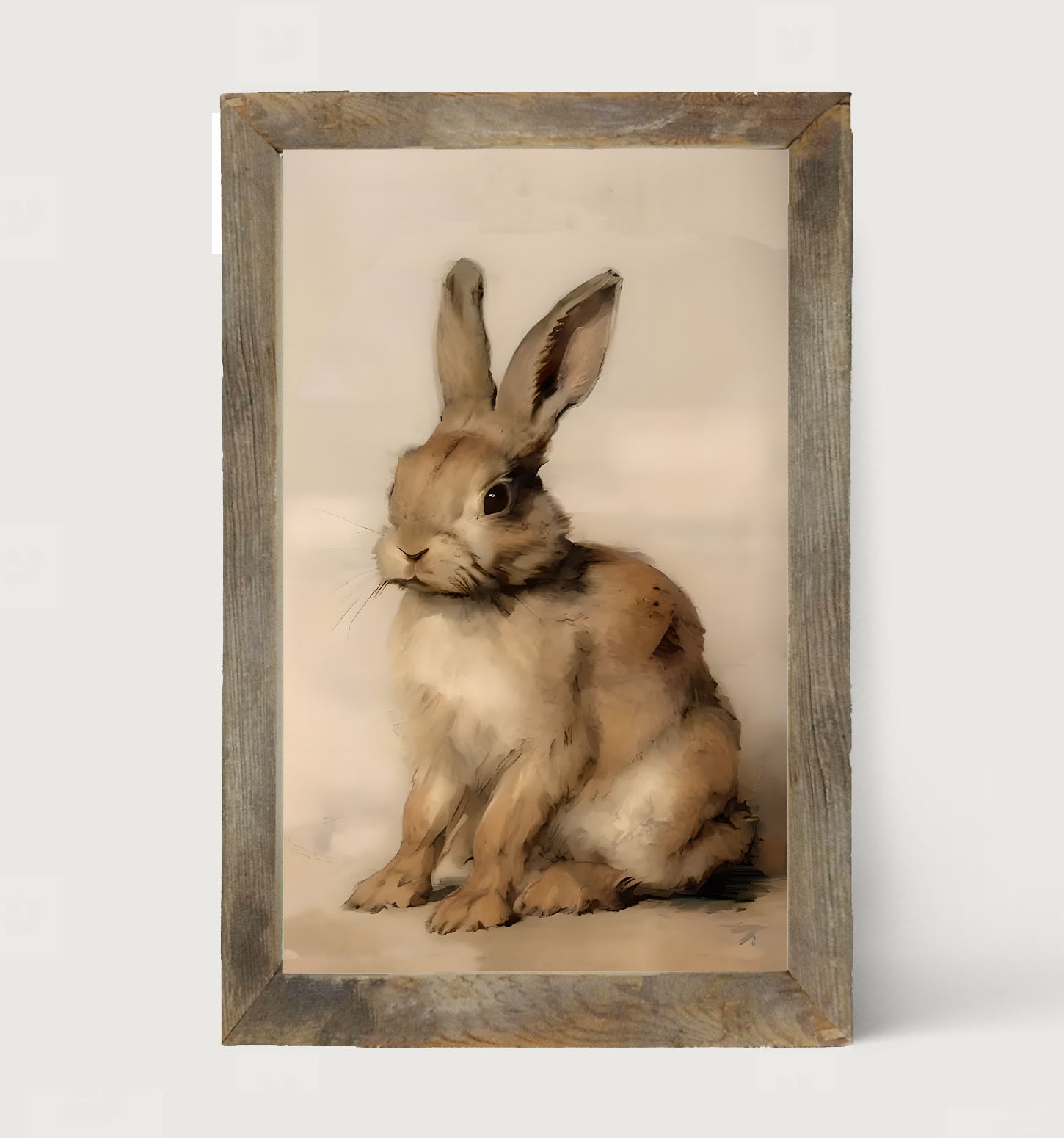 Sitting bunny L - Framed art