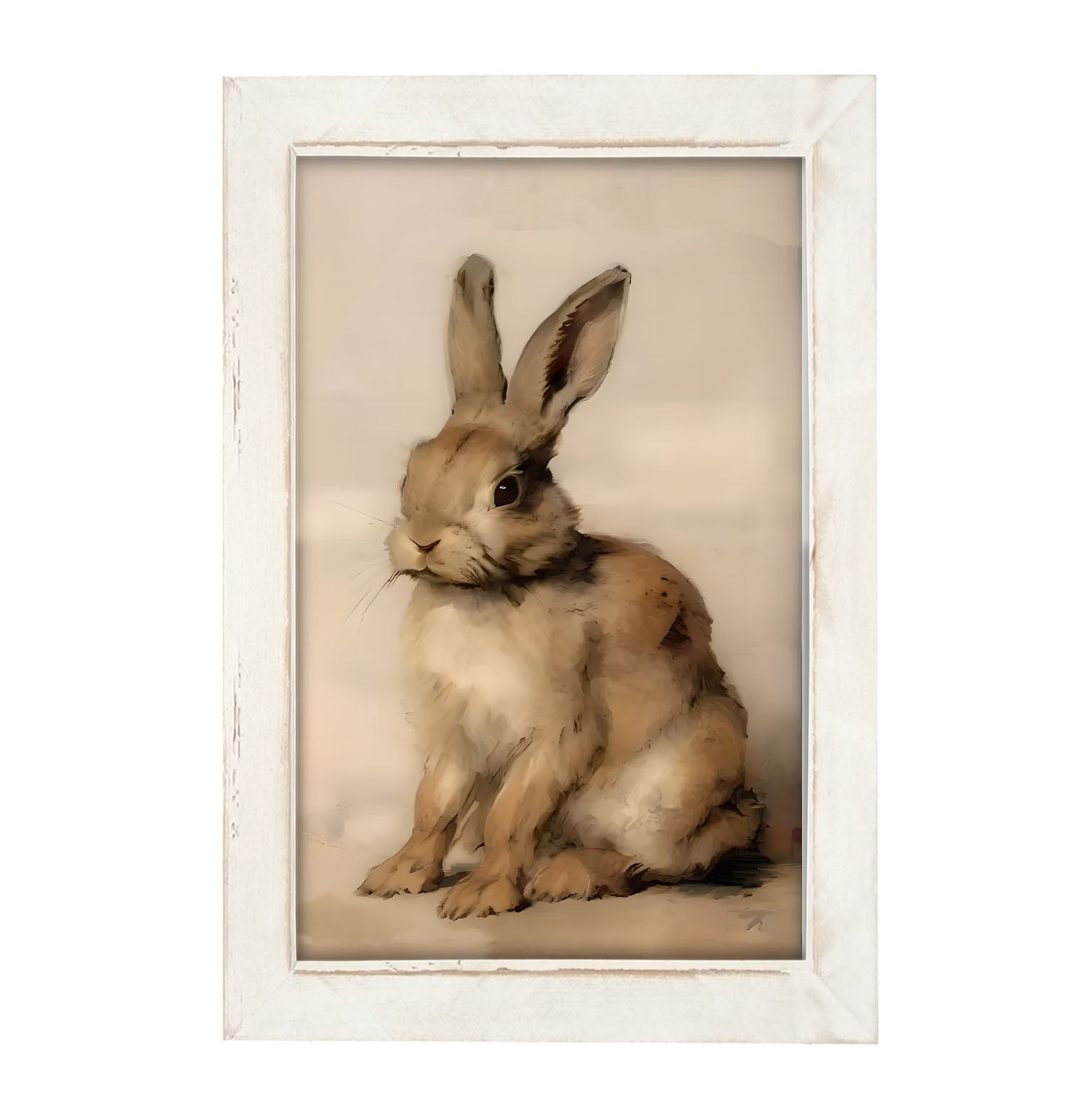 Sitting bunny L - Framed art