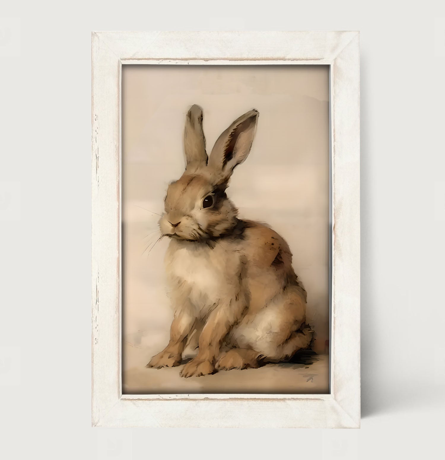 Sitting bunny L - Framed art