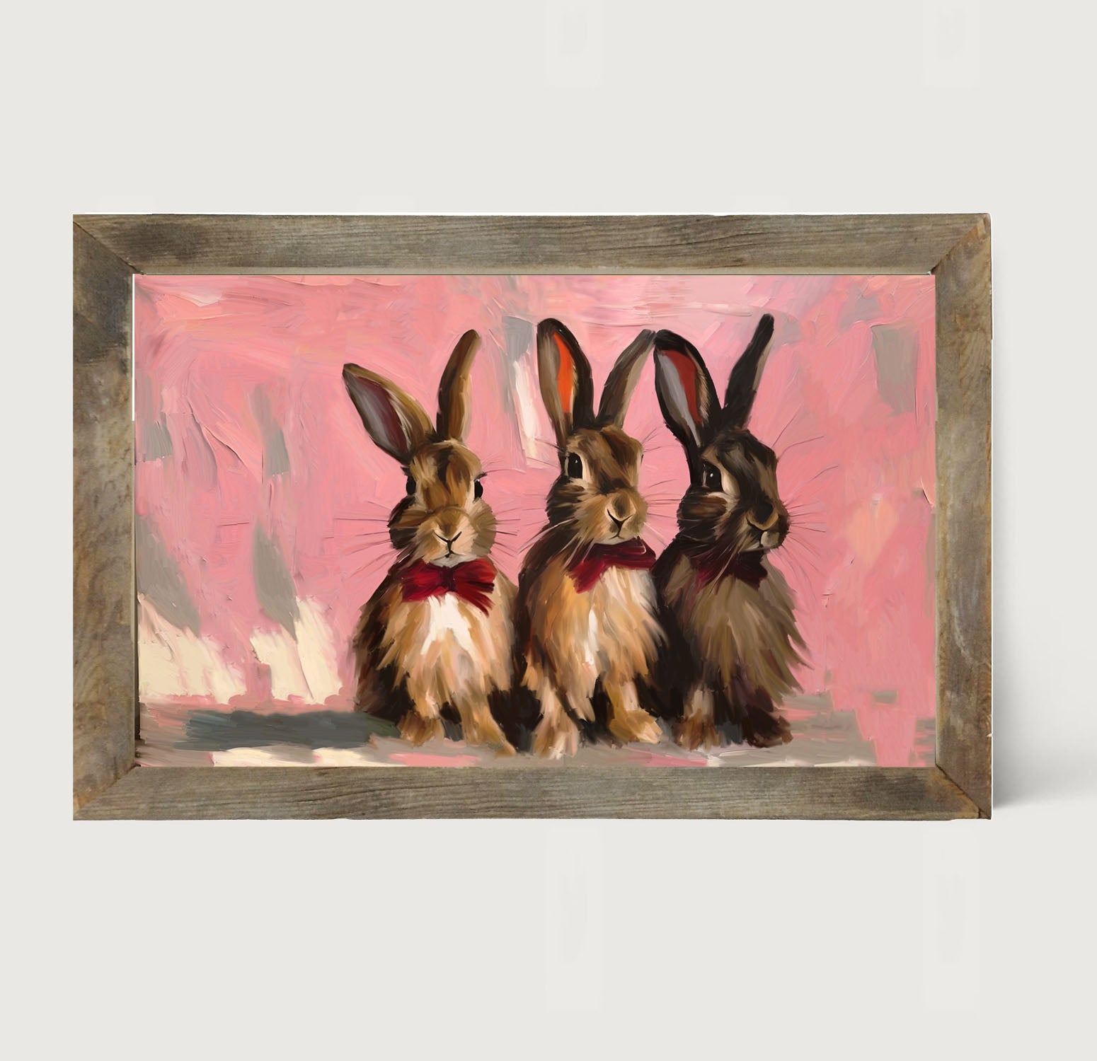 Bunnies in Bows - Framed Art