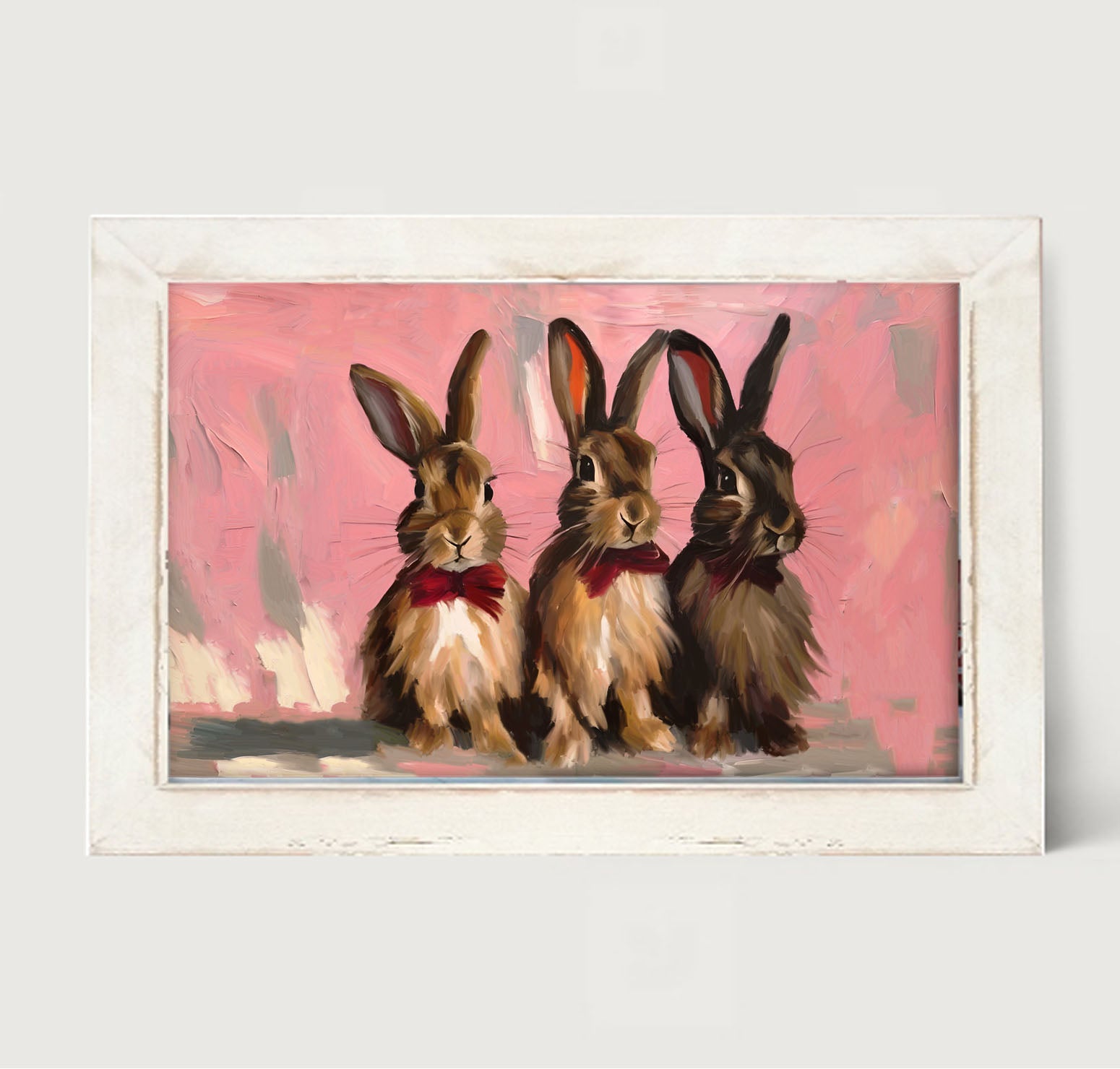 Bunnies in Bows - Framed Art
