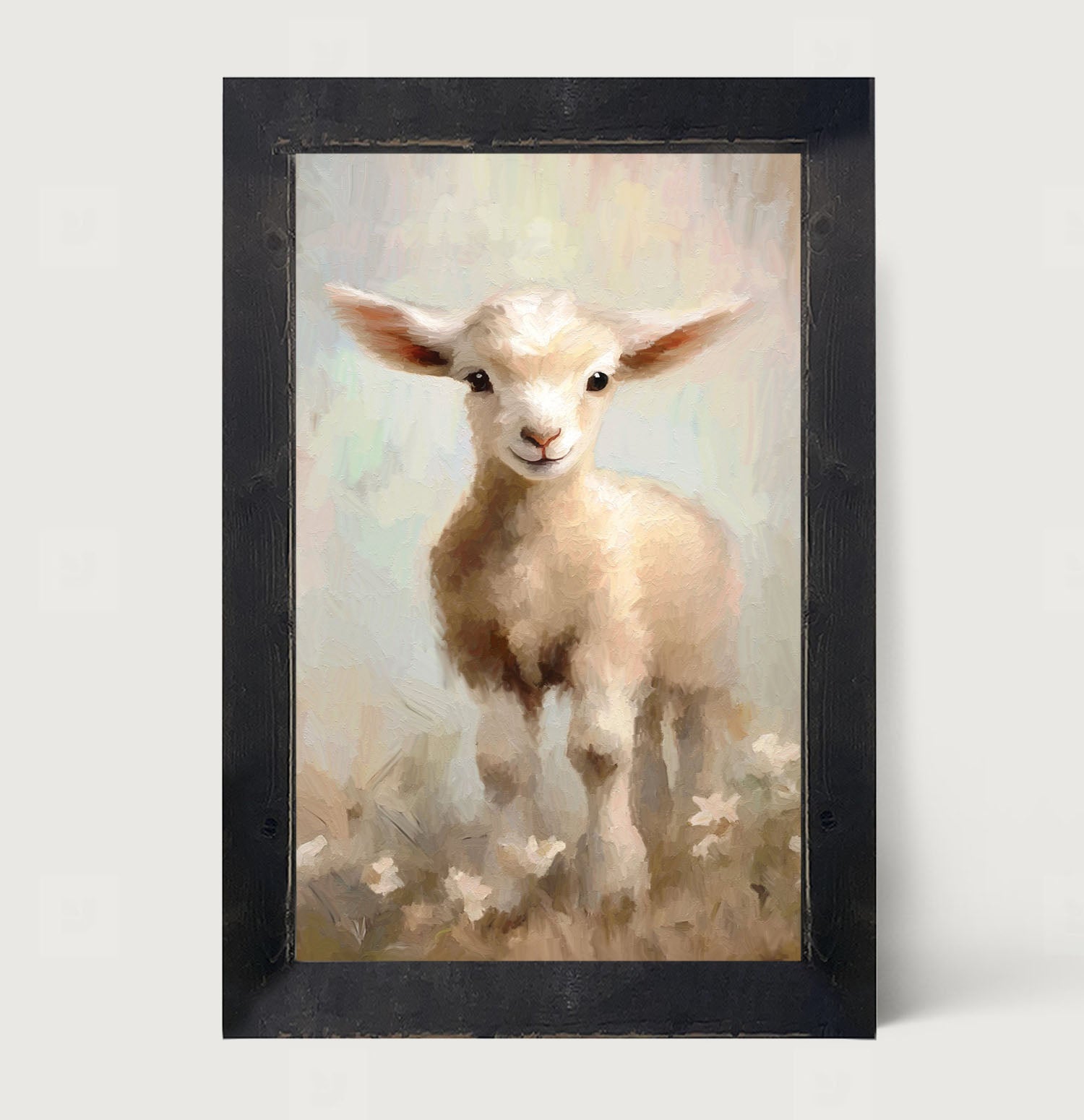 Little Lamb Running Through Flowers