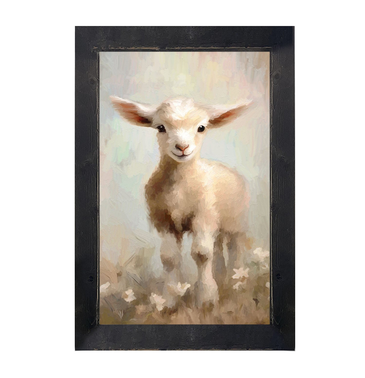 Little Lamb Running Through Flowers