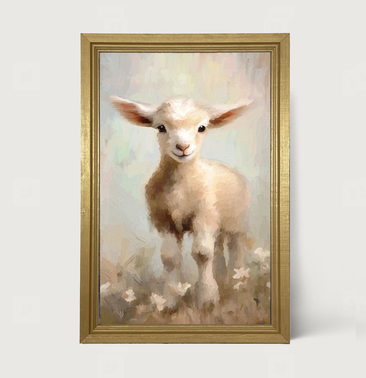 Little Lamb Running Through Flowers