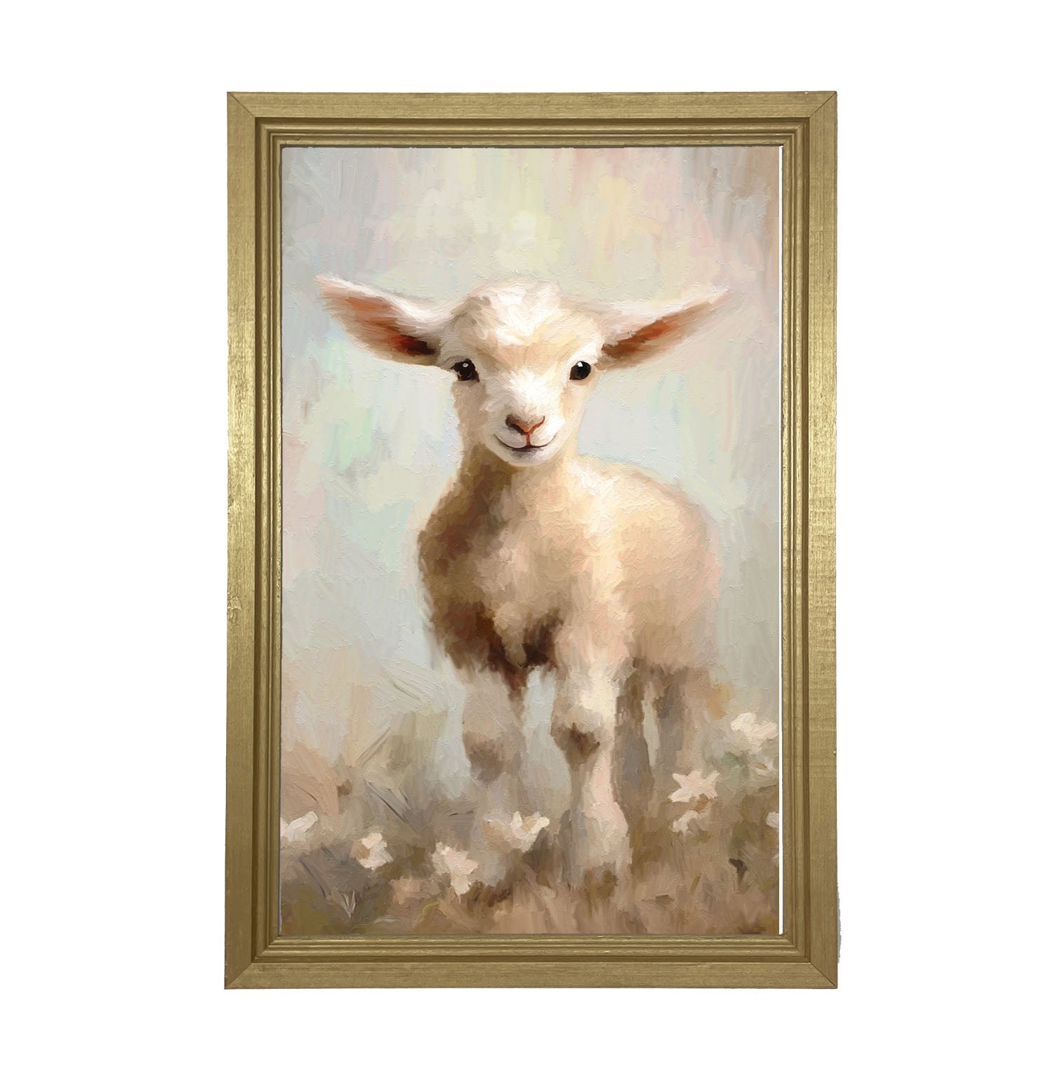 Little Lamb Running Through Flowers