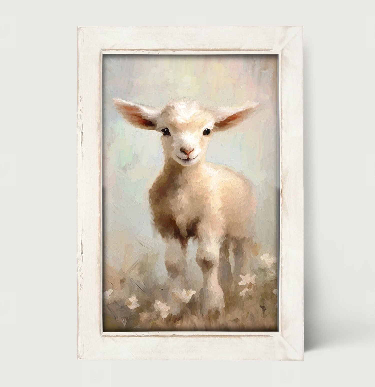 Little Lamb Running Through Flowers