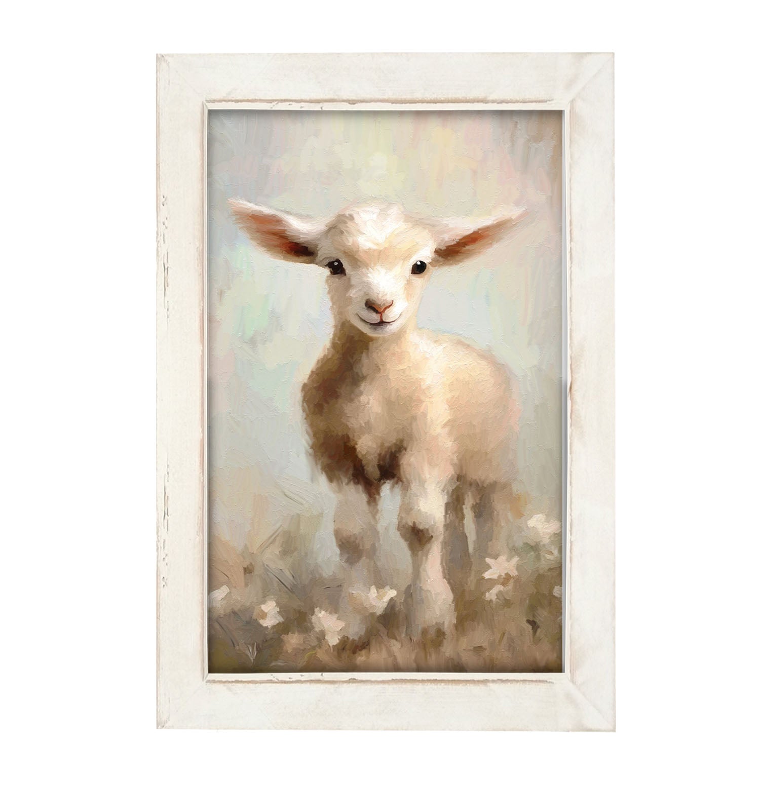 Little Lamb Running Through Flowers