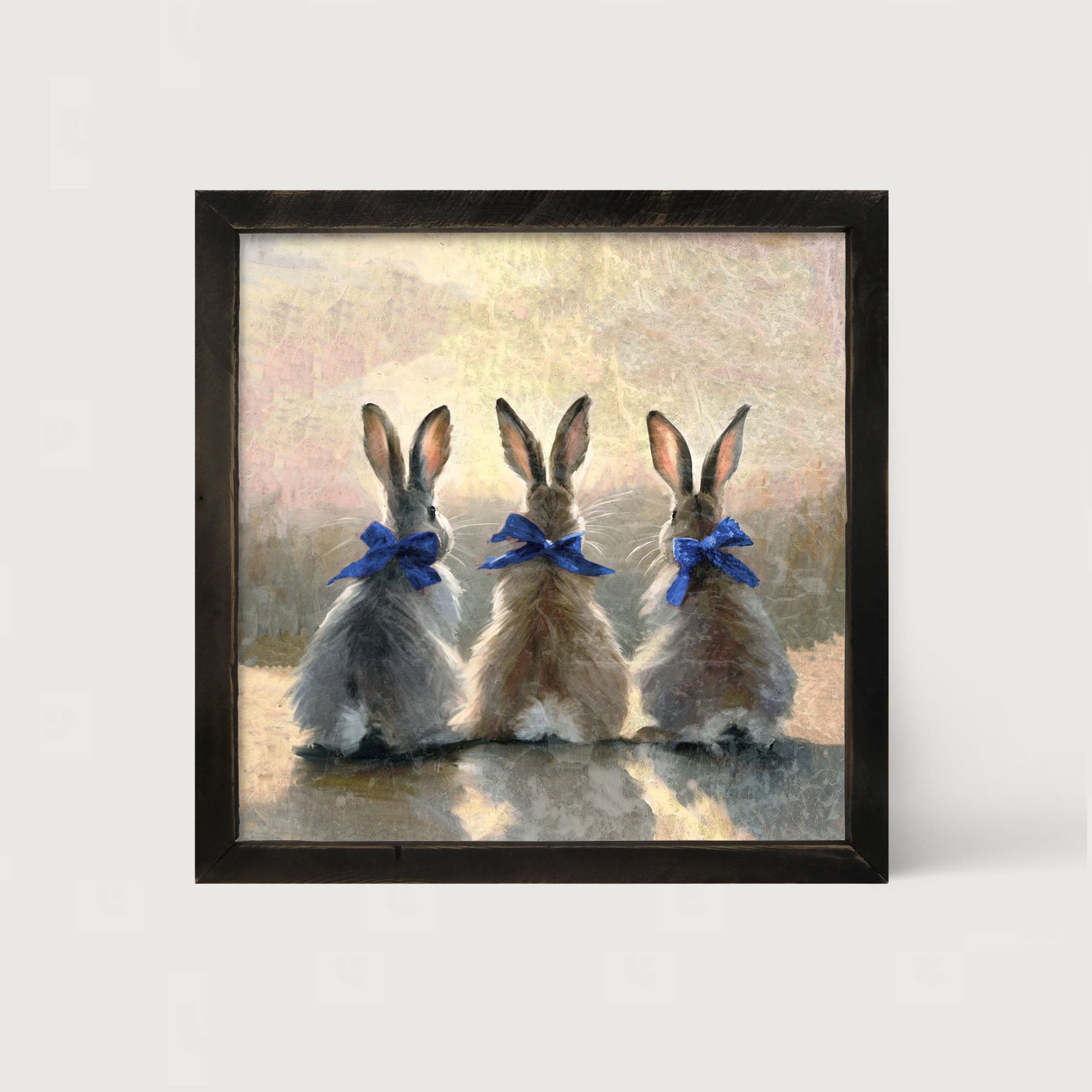 Bunnies with Blue Bows
