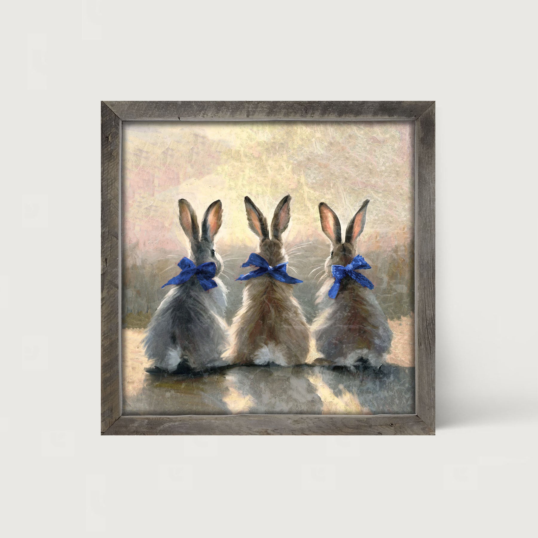 Bunnies with Blue Bows
