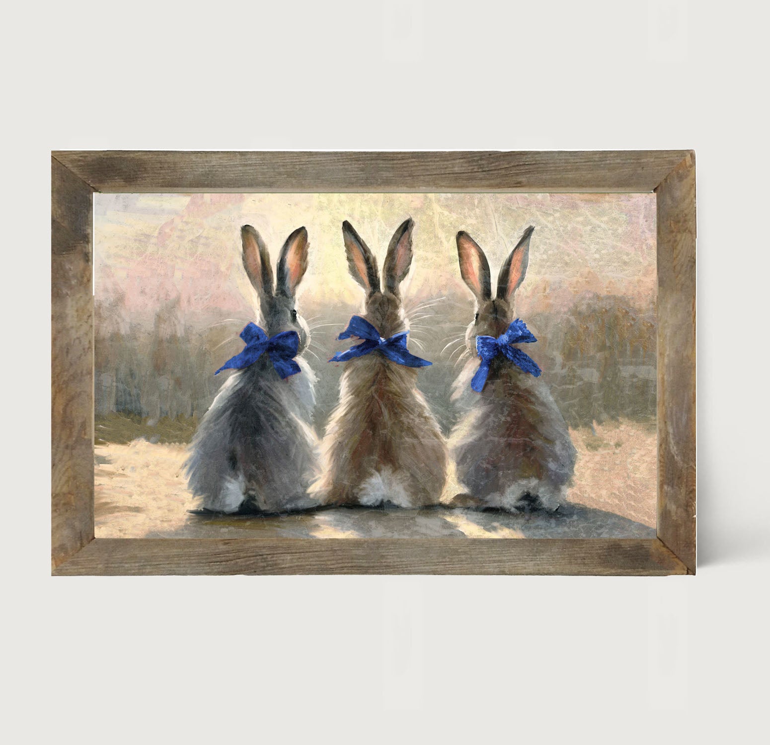 Bunnies with Blue Bows