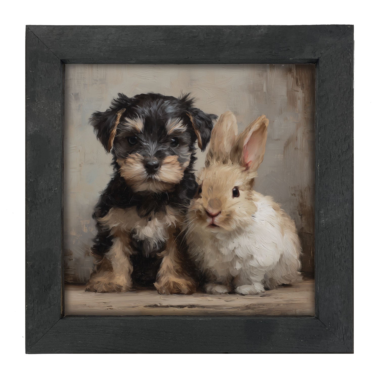 Dog and Rabbit - Framed Art
