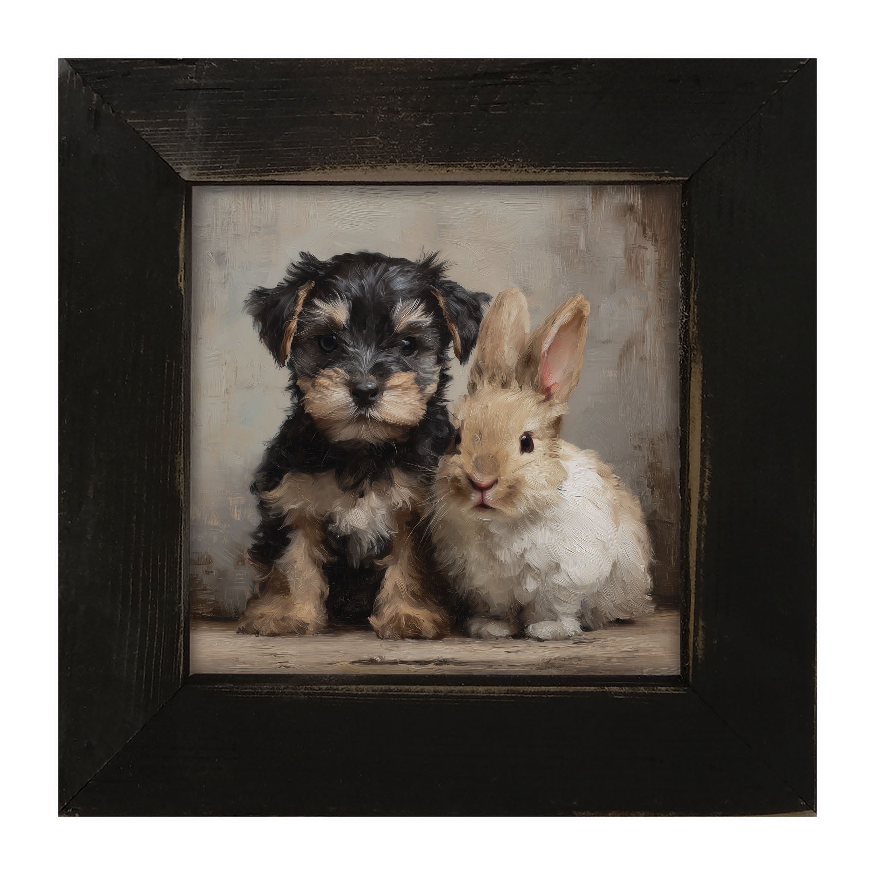 Dog and Rabbit - Framed Art
