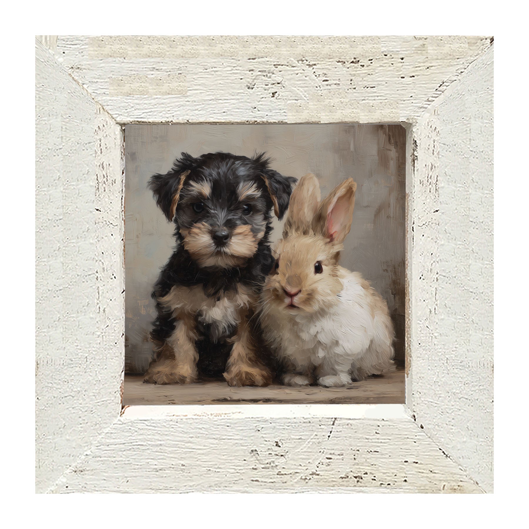 Dog and Rabbit - Framed Art