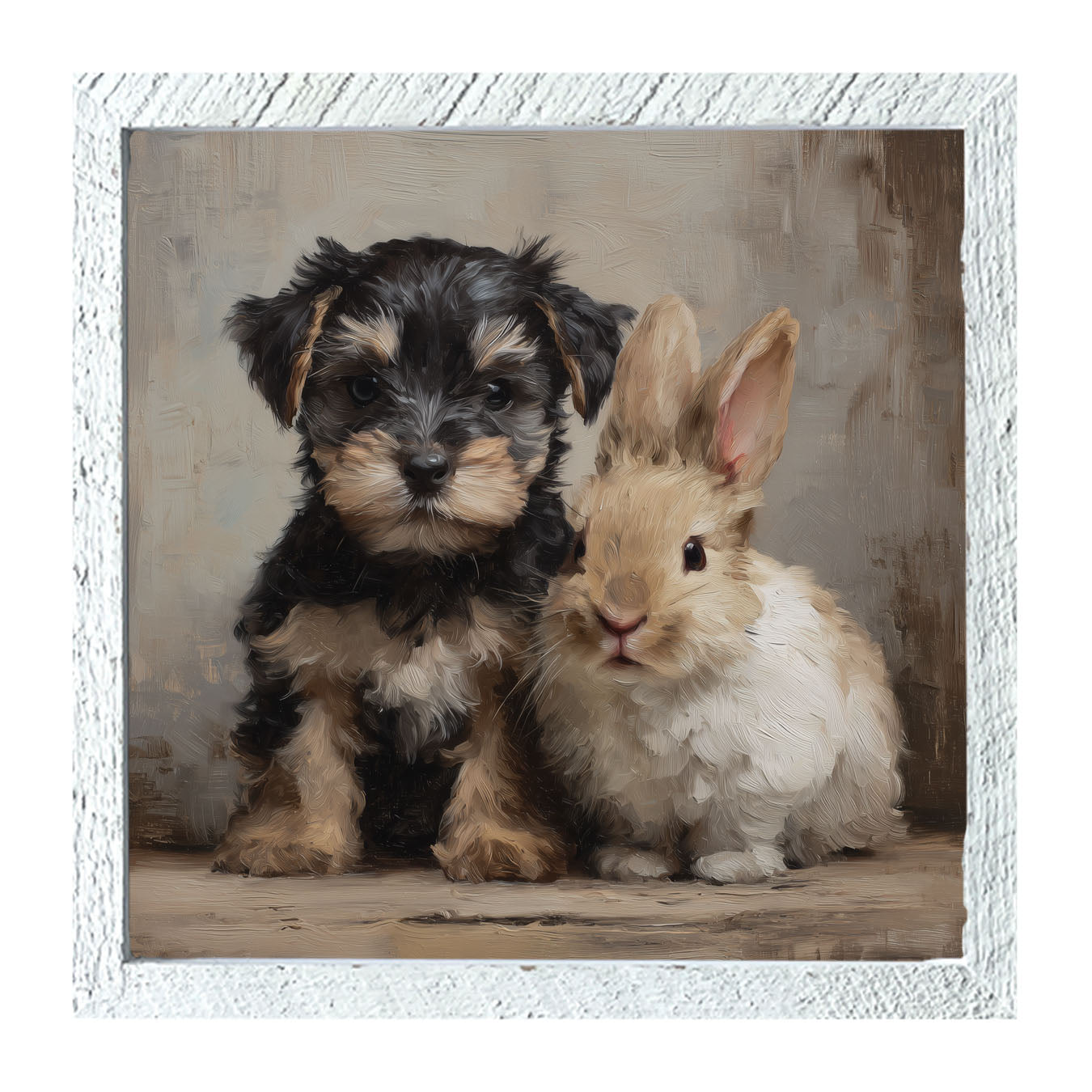 Dog and Rabbit - Framed Art