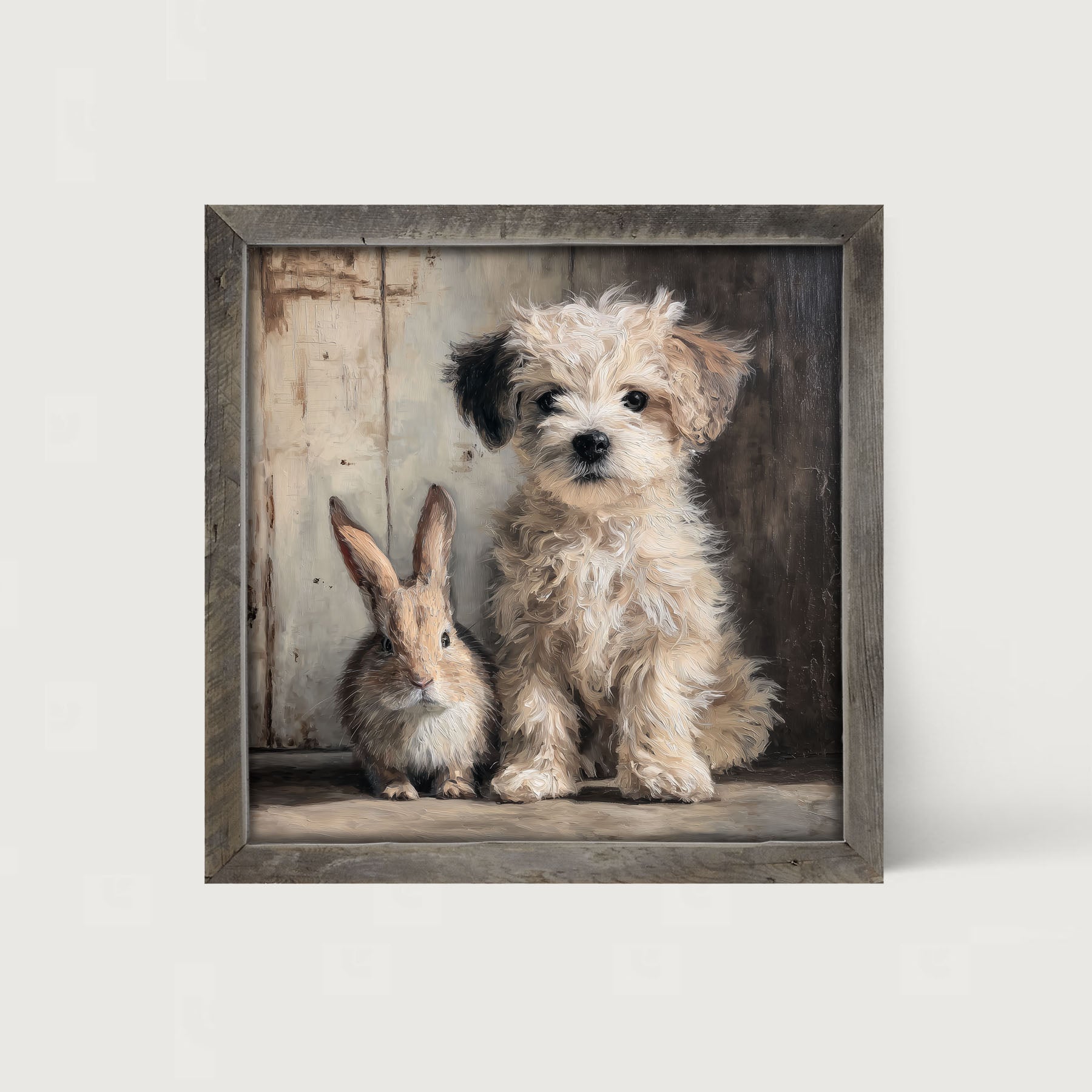 Dog Posing with Bunny