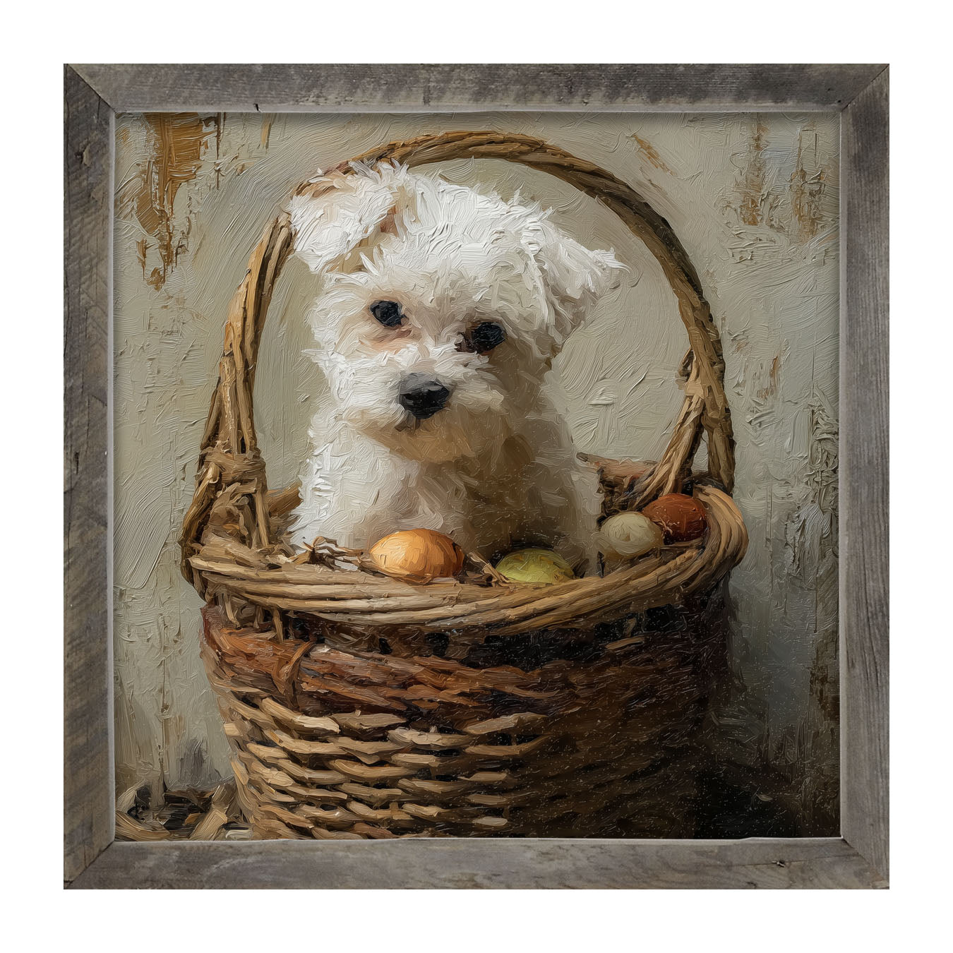 Easter Basket - Puppy - Framed Art