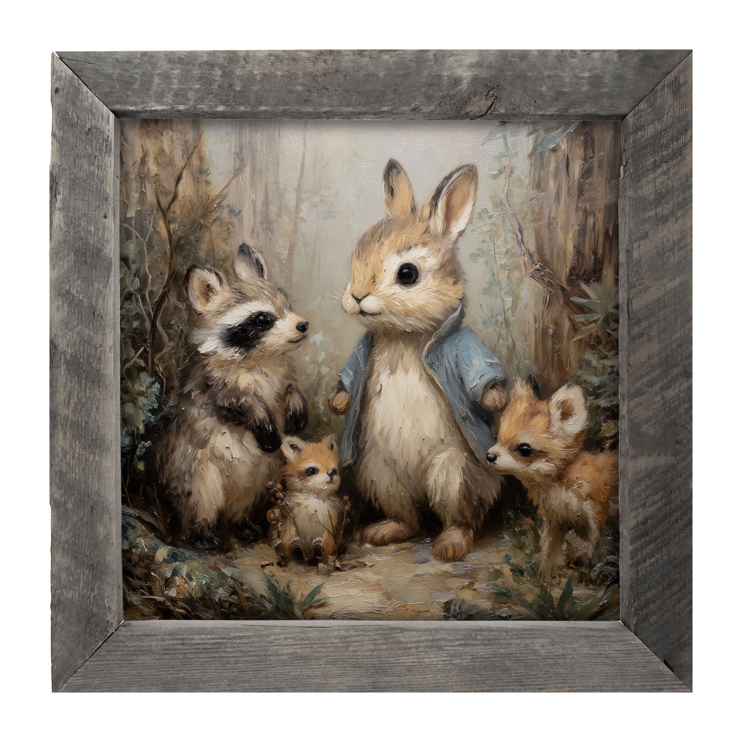 Bunny with his Buddies - Framed Art