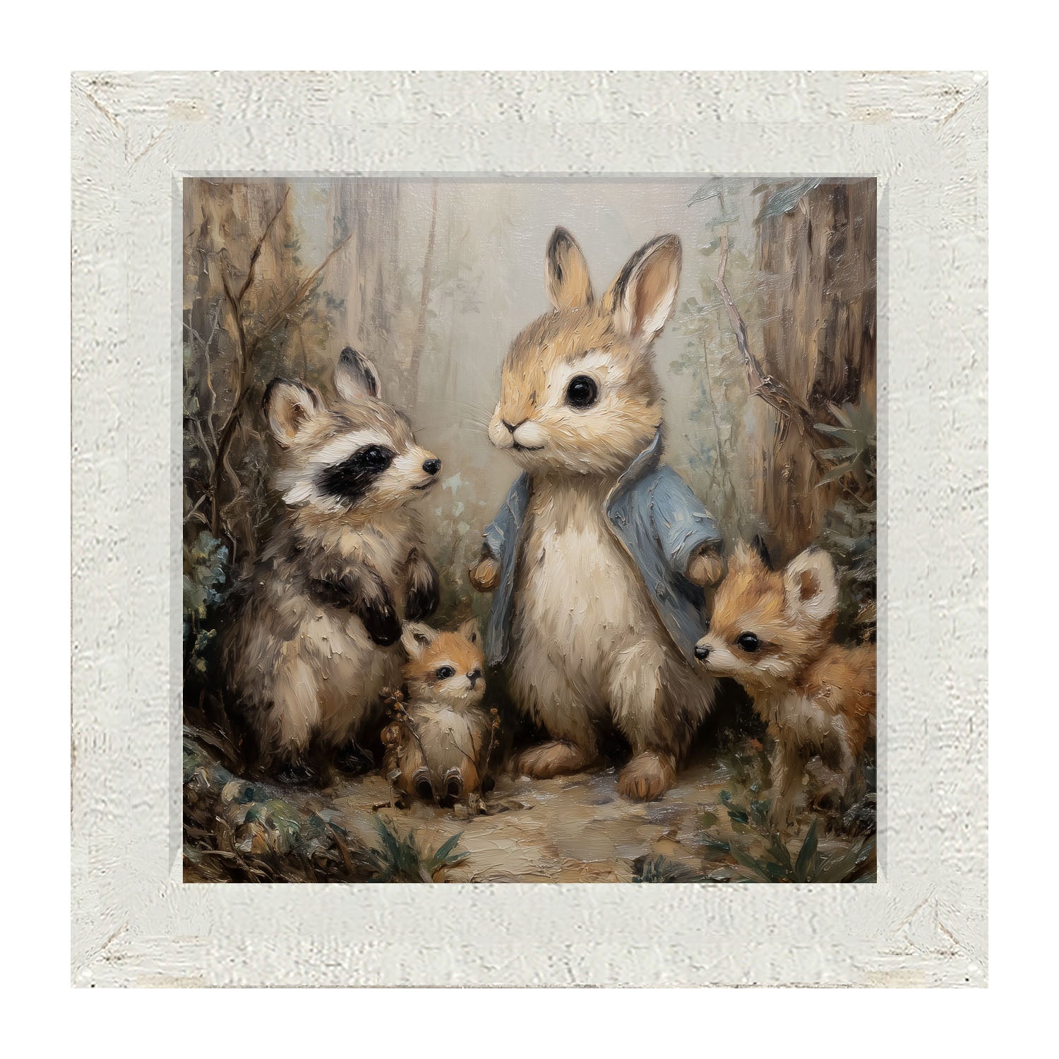 Bunny with his Buddies - Framed Art