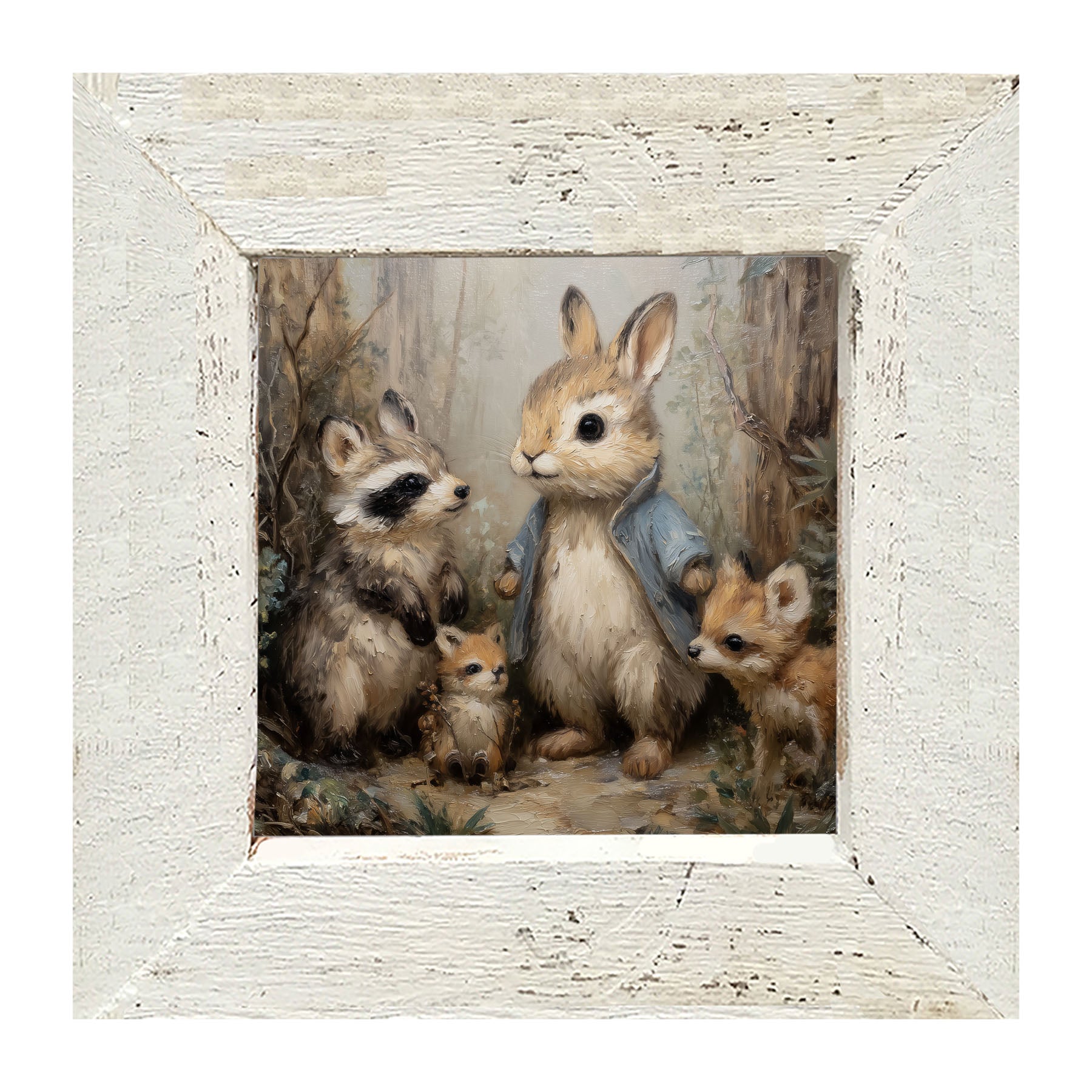 Bunny with his Buddies - Framed Art