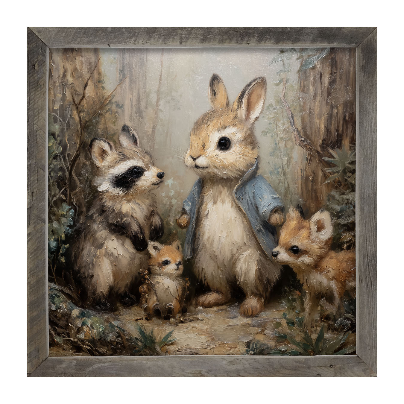 Bunny with his Buddies - Framed Art