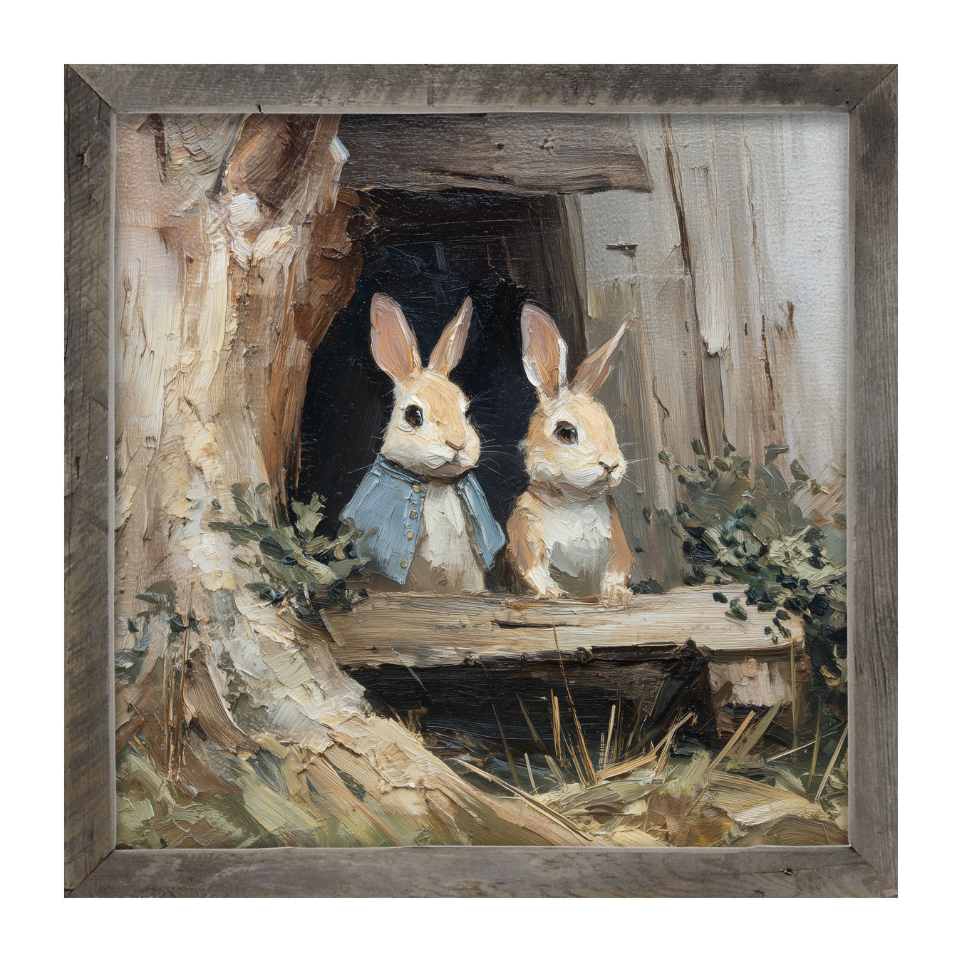 Bunnies at the Table - Framed Art