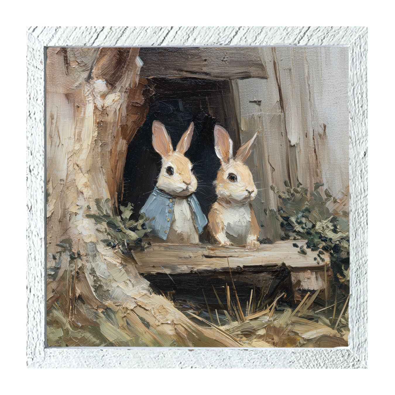 Bunnies at the Table - Framed Art