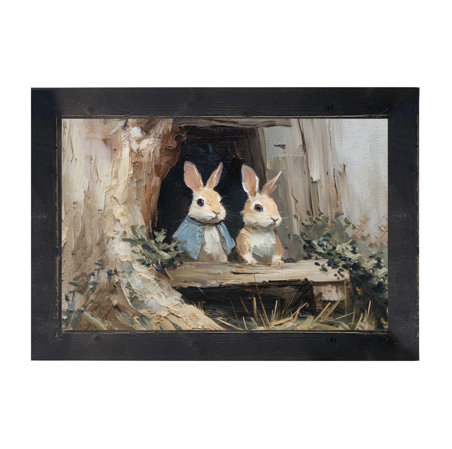 Bunnies at the Table - Framed Art