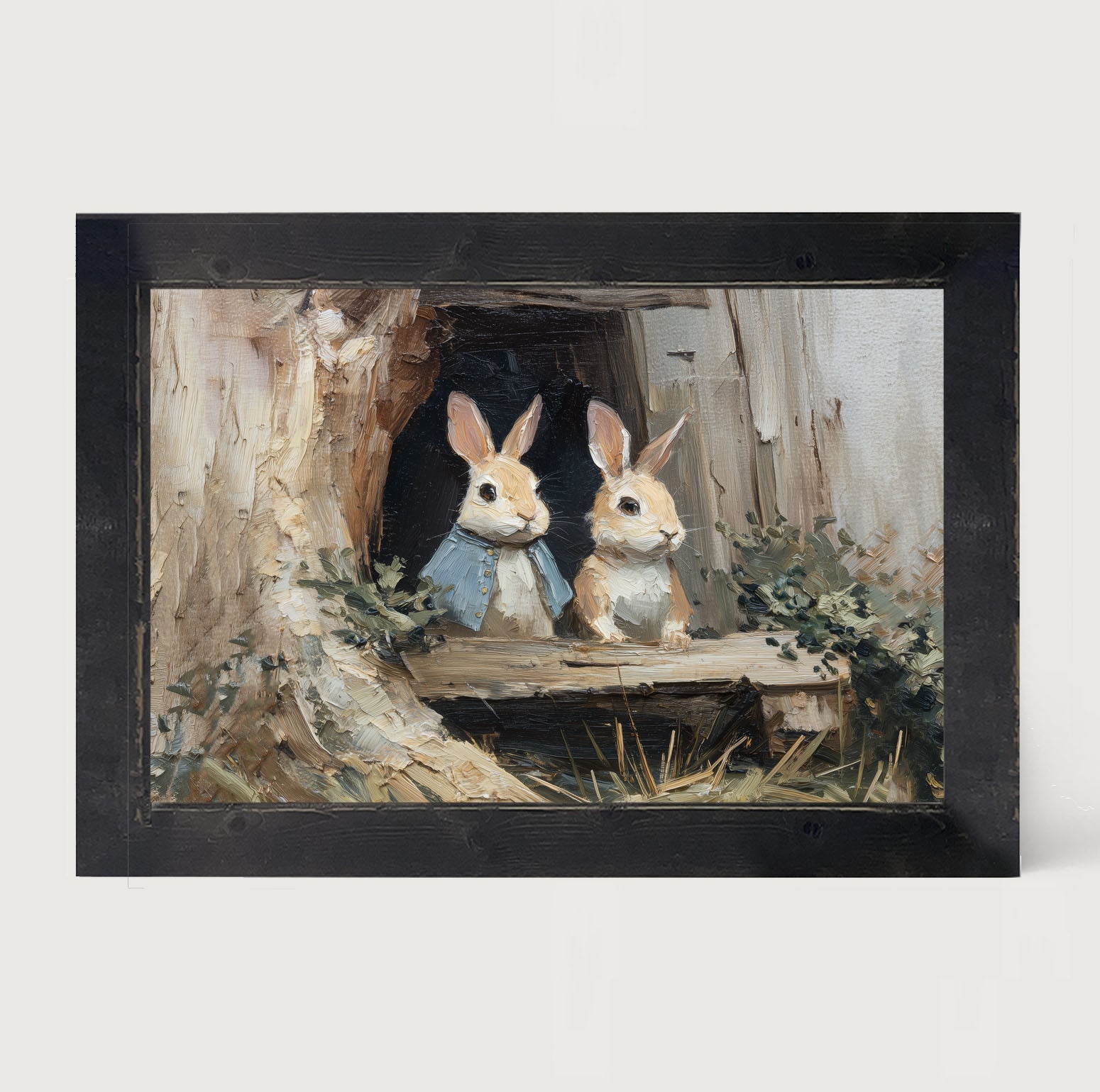Bunnies at the Table - Framed Art