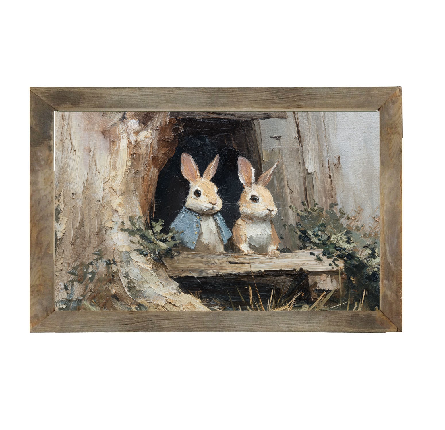 Bunnies at the Table - Framed Art