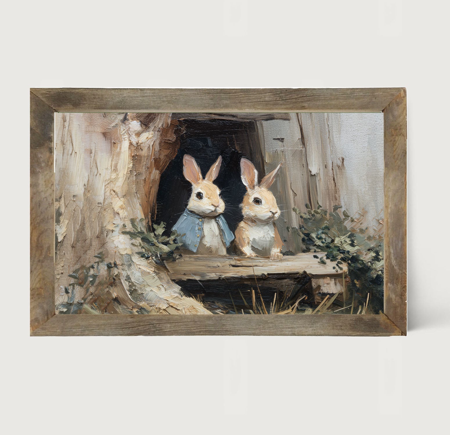 Bunnies at the Table - Framed Art