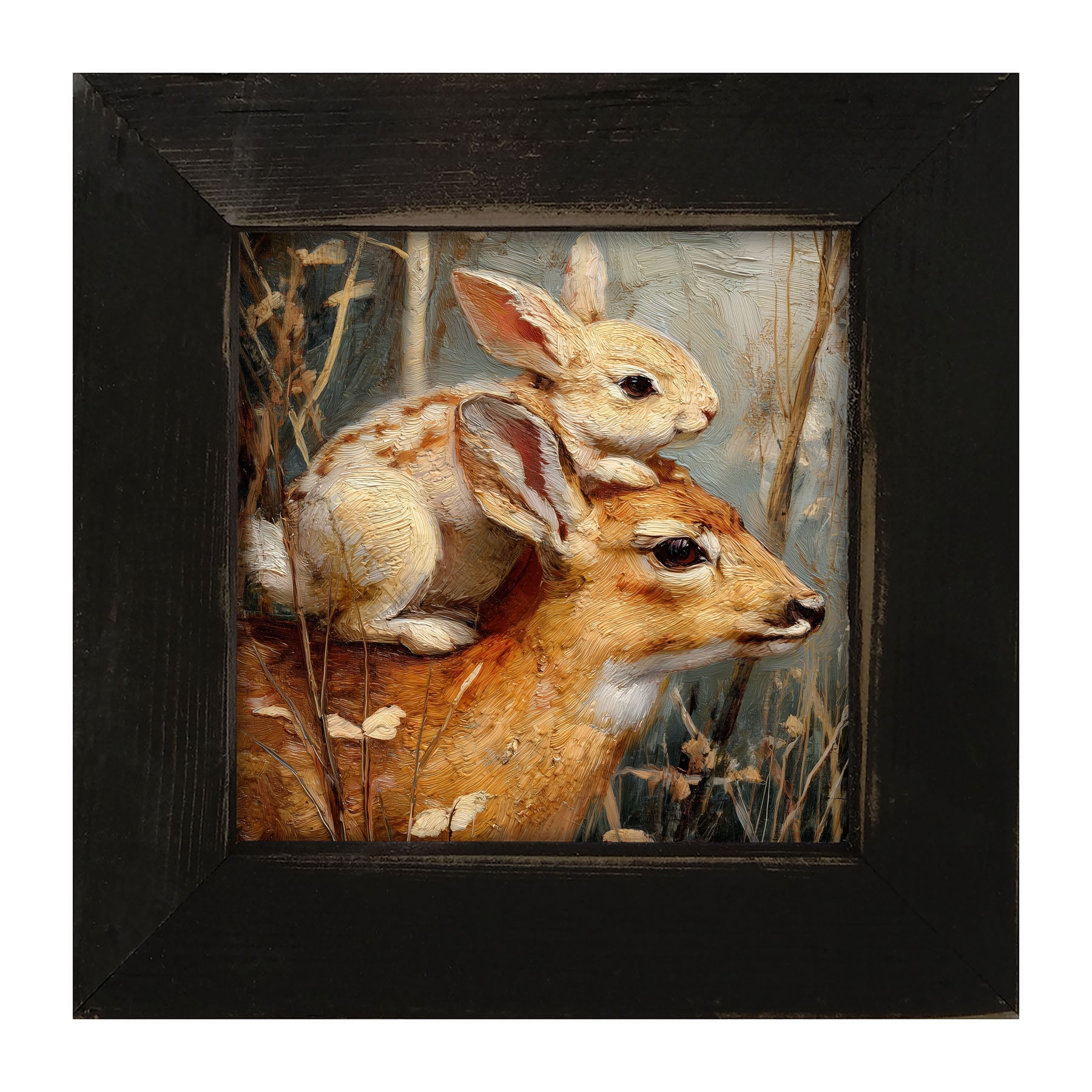 Bunny with a Deer - Framed Art