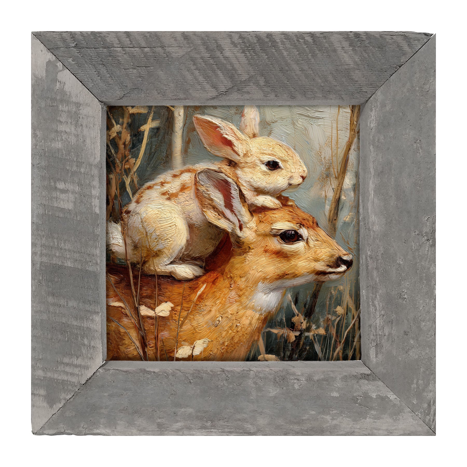 Bunny with a Deer - Framed Art