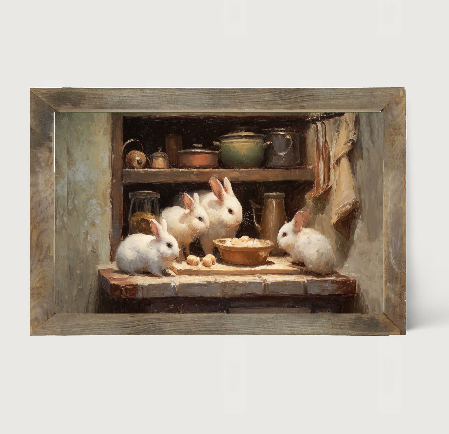 Bunnies Preparing a Meal