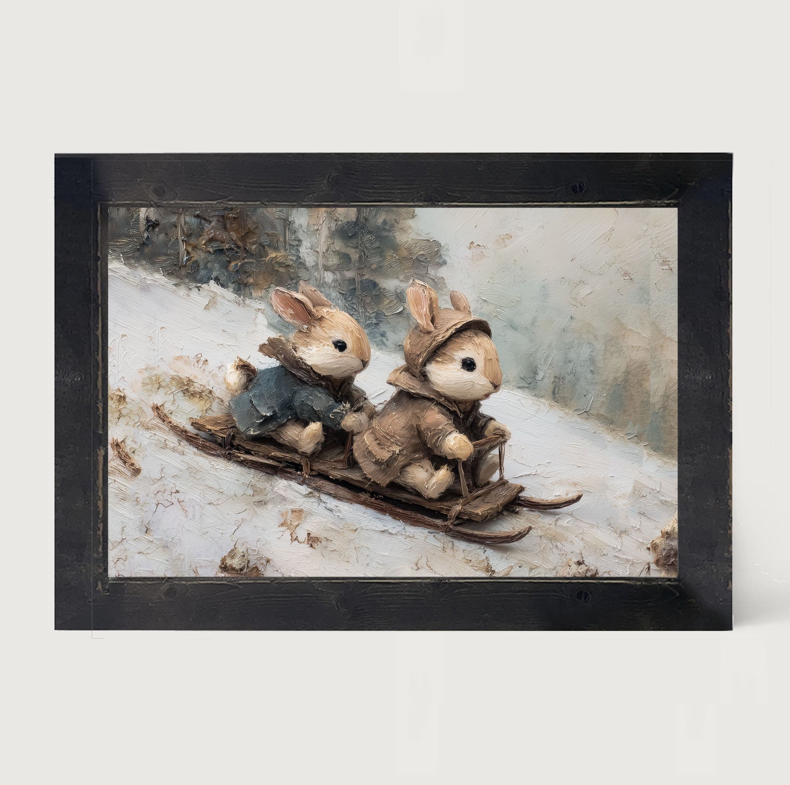 Bunnies Sledding